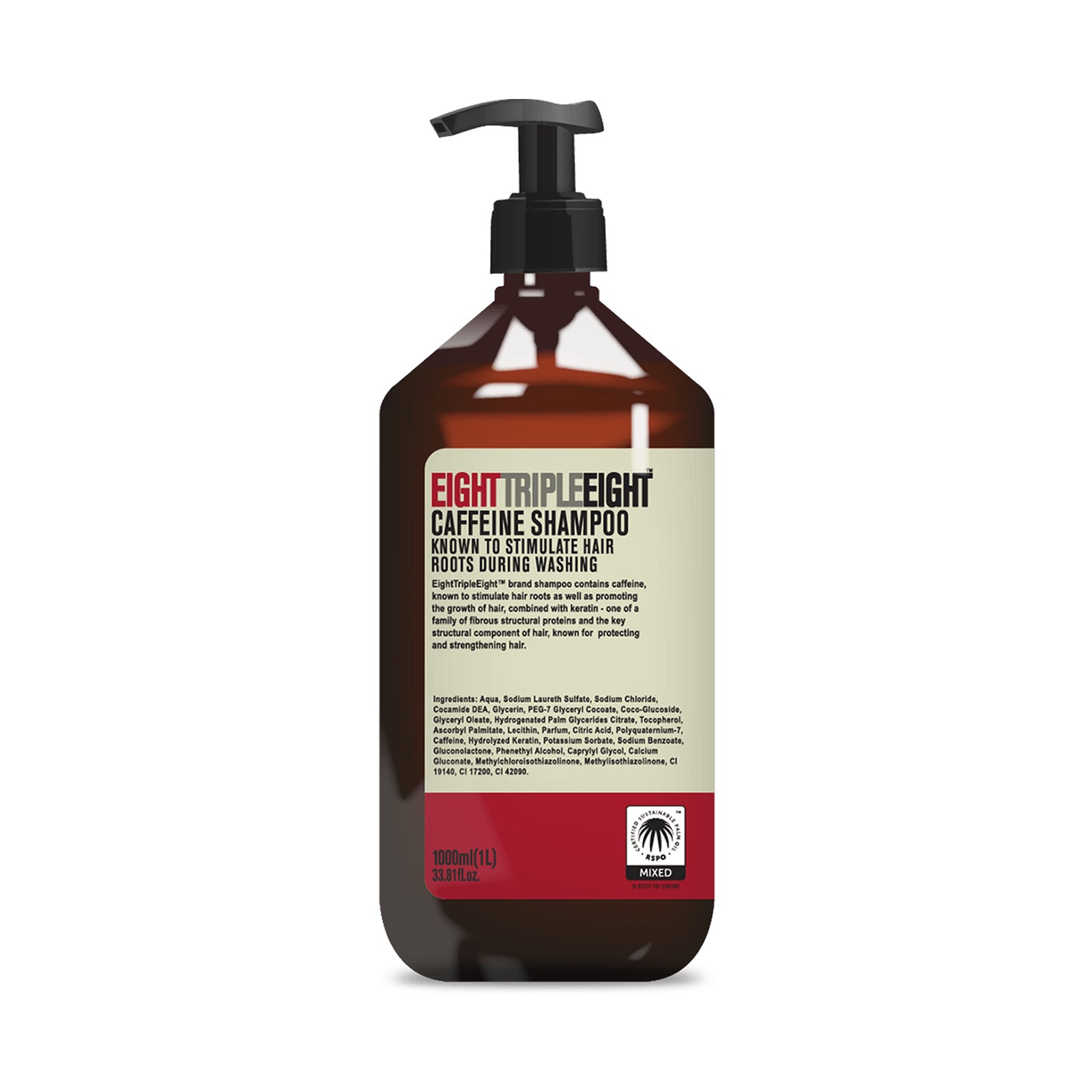 Eight Triple Eight Shampoo 1L, Gentle Cleansing Formula for All Hair Types, Everyday Hair Care