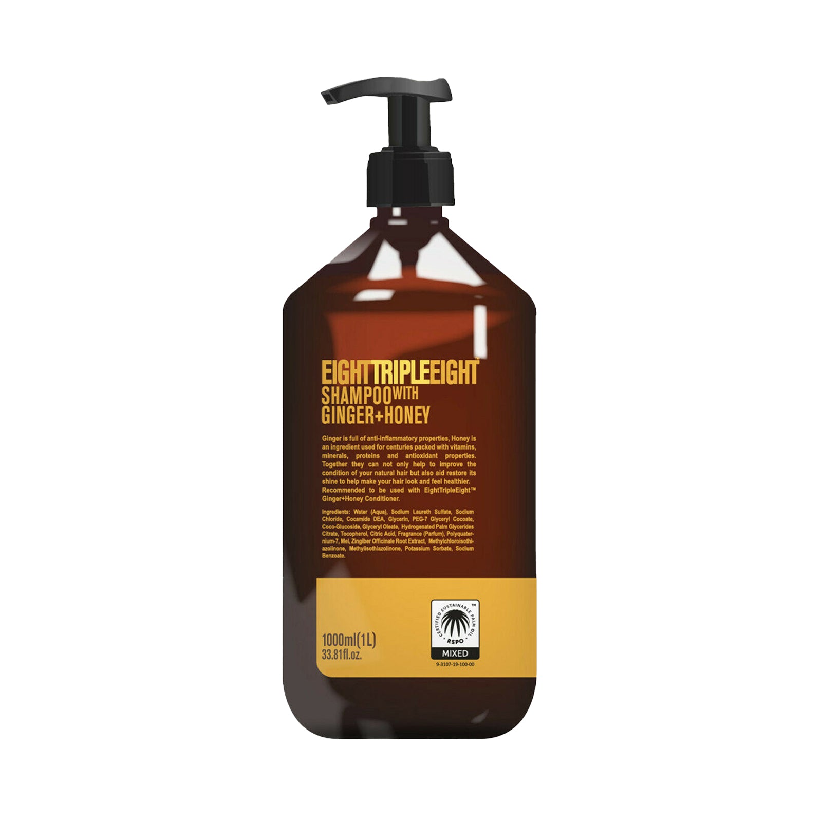 Eight Triple Eight Shampoo 1L, Gentle Cleansing Formula for All Hair Types, Everyday Hair Care