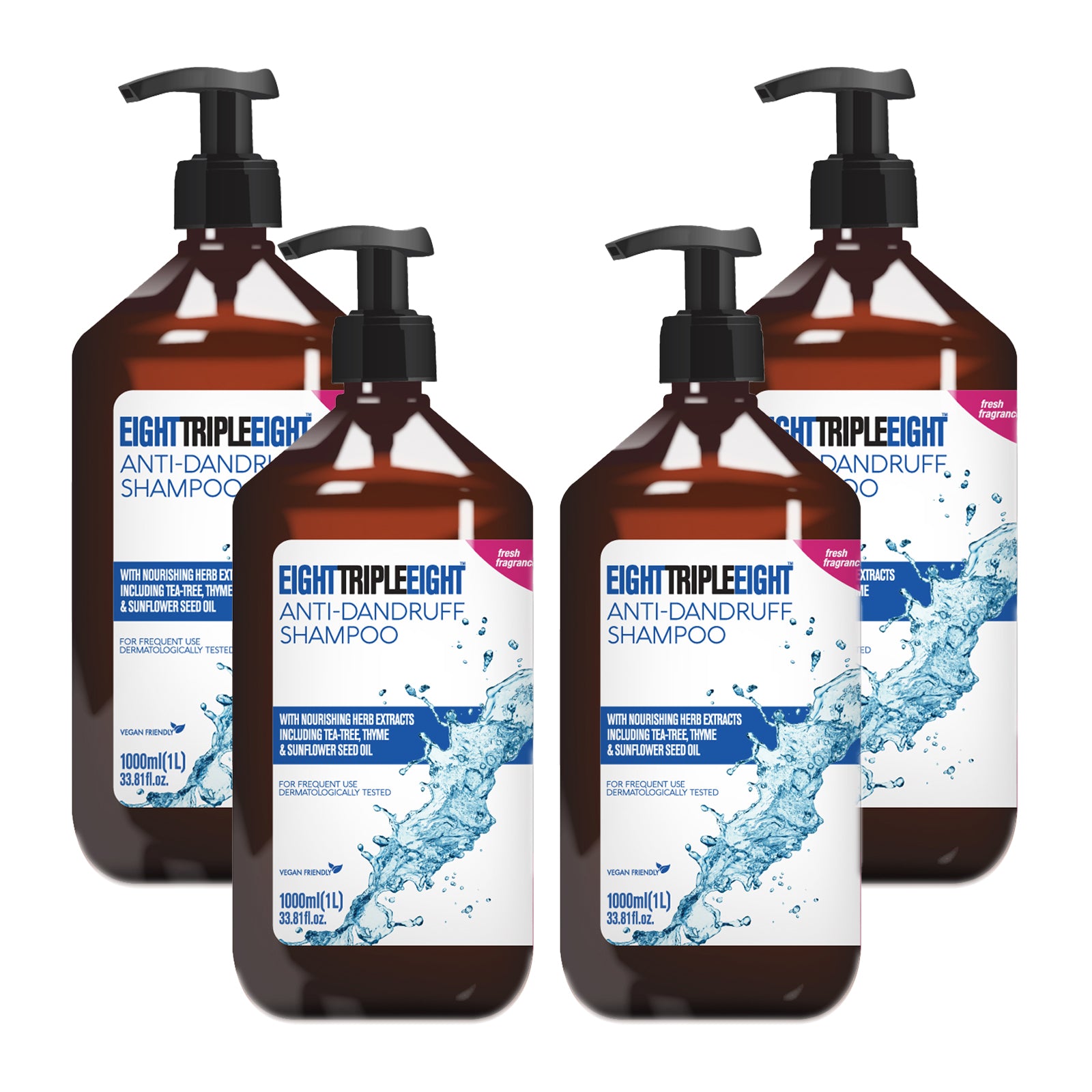 Eight Triple Eight Hair Care Pack of 4, Shampoo or Conditioner or Set, All Hair Types, Everyday Hair Care