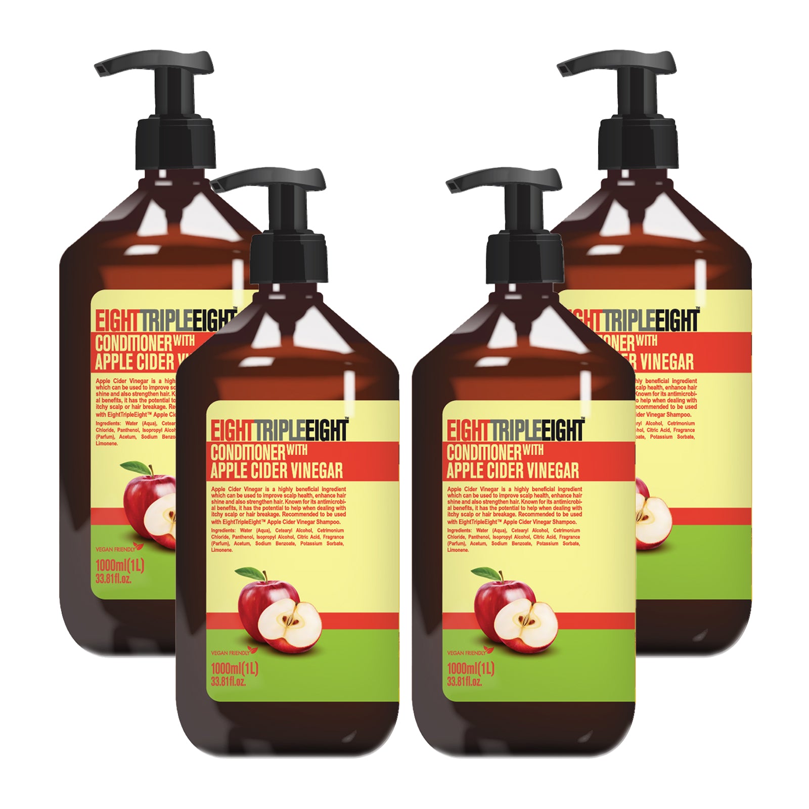 Eight Triple Eight Hair Care Pack of 4, Shampoo or Conditioner or Set, All Hair Types, Everyday Hair Care