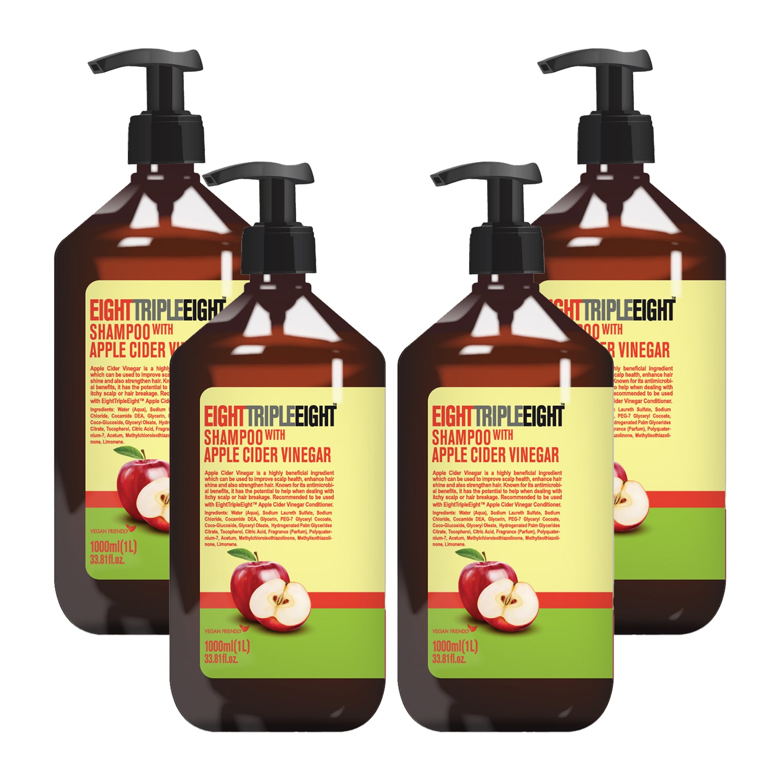 Eight Triple Eight Hair Care Pack of 4, Shampoo or Conditioner or Set, All Hair Types, Everyday Hair Care