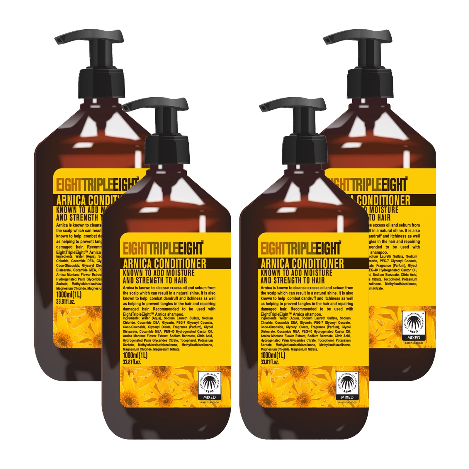 Eight Triple Eight Hair Care Pack of 4, Shampoo or Conditioner or Set, All Hair Types, Everyday Hair Care