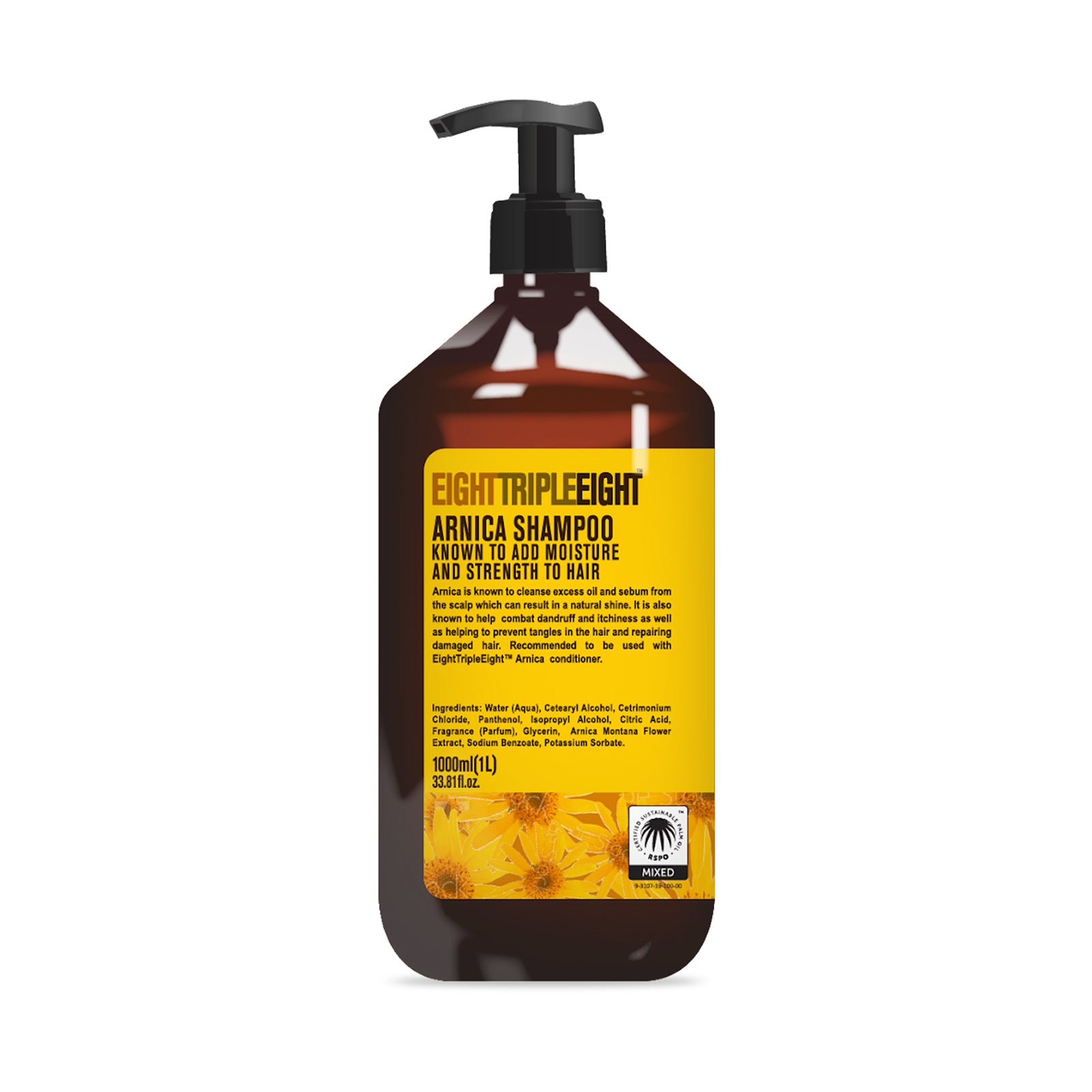 Eight Triple Eight Shampoo 1L, Gentle Cleansing Formula for All Hair Types, Everyday Hair Care