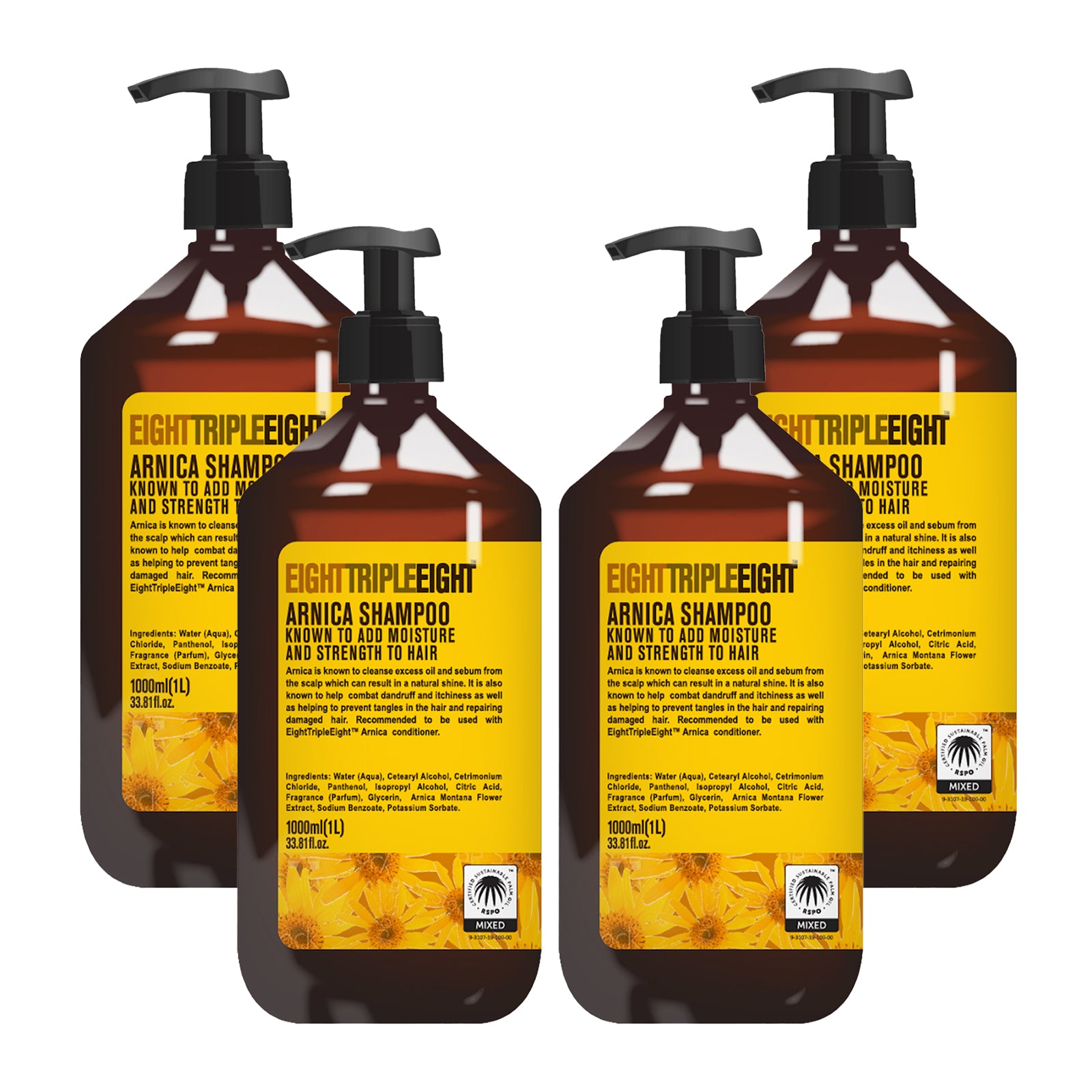 Eight Triple Eight Hair Care Pack of 4, Shampoo or Conditioner or Set, All Hair Types, Everyday Hair Care