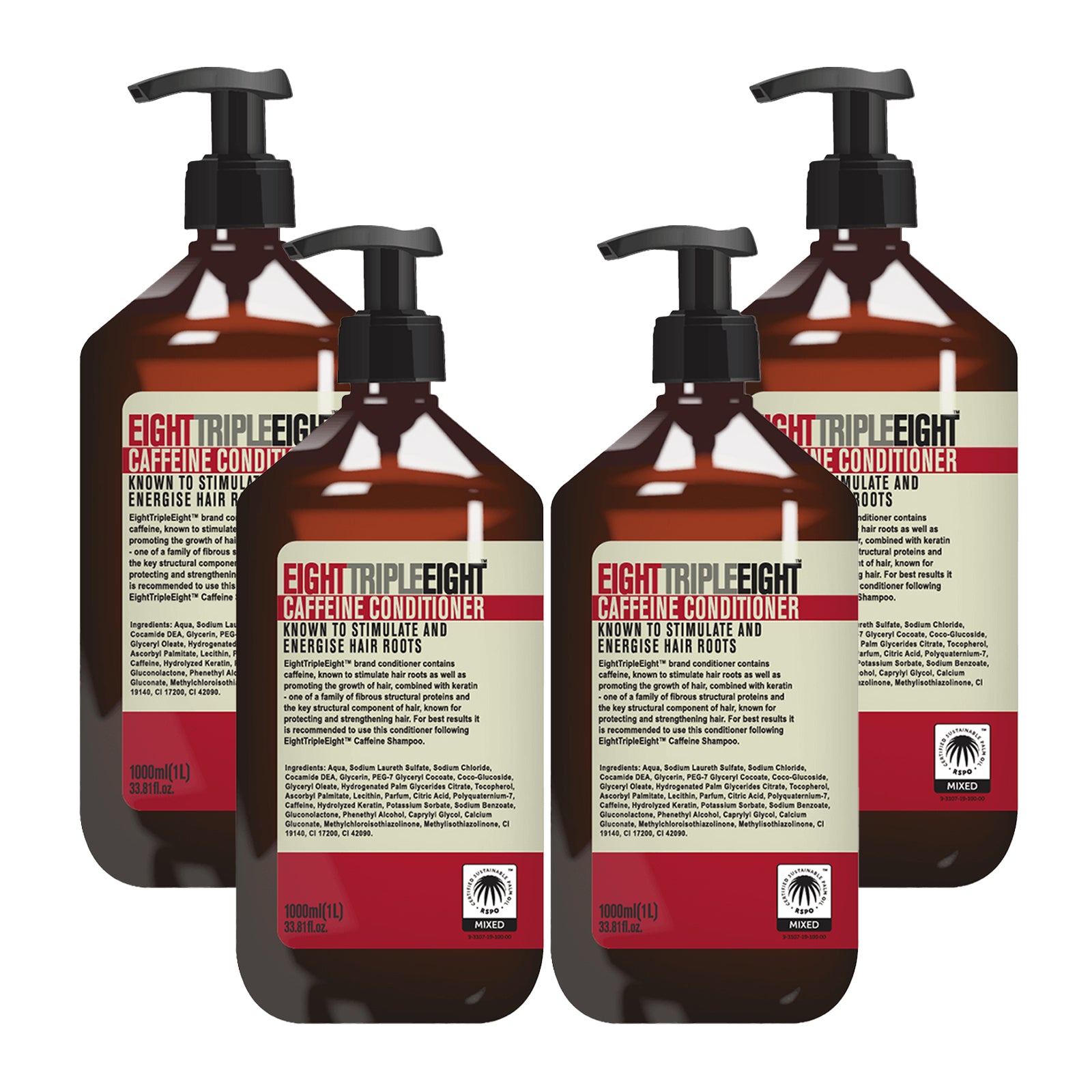 Eight Triple Eight Hair Care Pack of 4, Shampoo or Conditioner or Set, All Hair Types, Everyday Hair Care