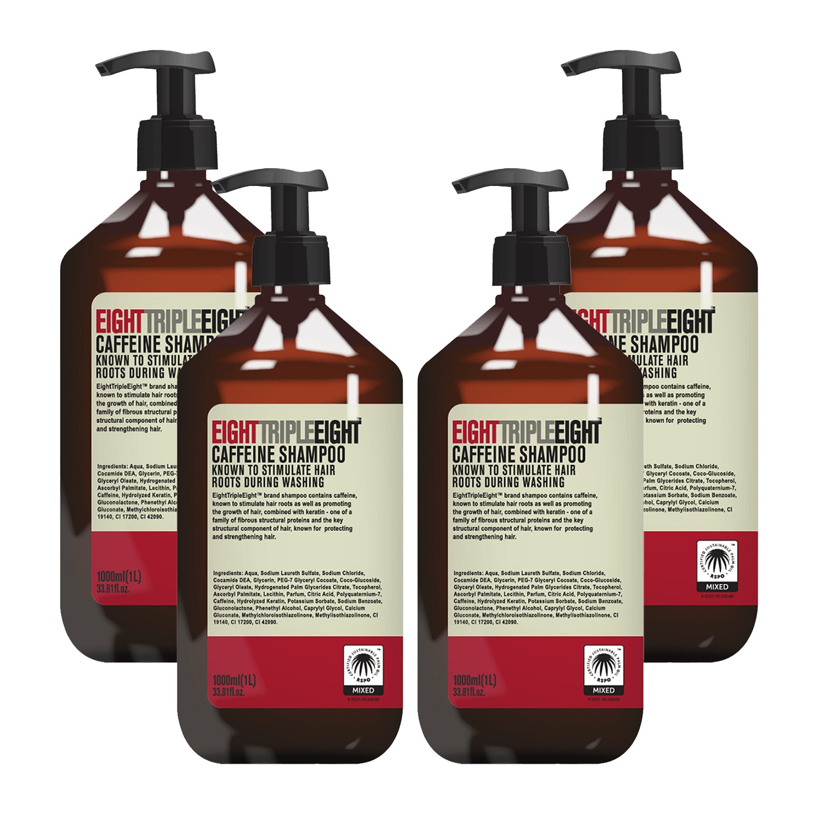 Eight Triple Eight Hair Care Pack of 4, Shampoo or Conditioner or Set, All Hair Types, Everyday Hair Care