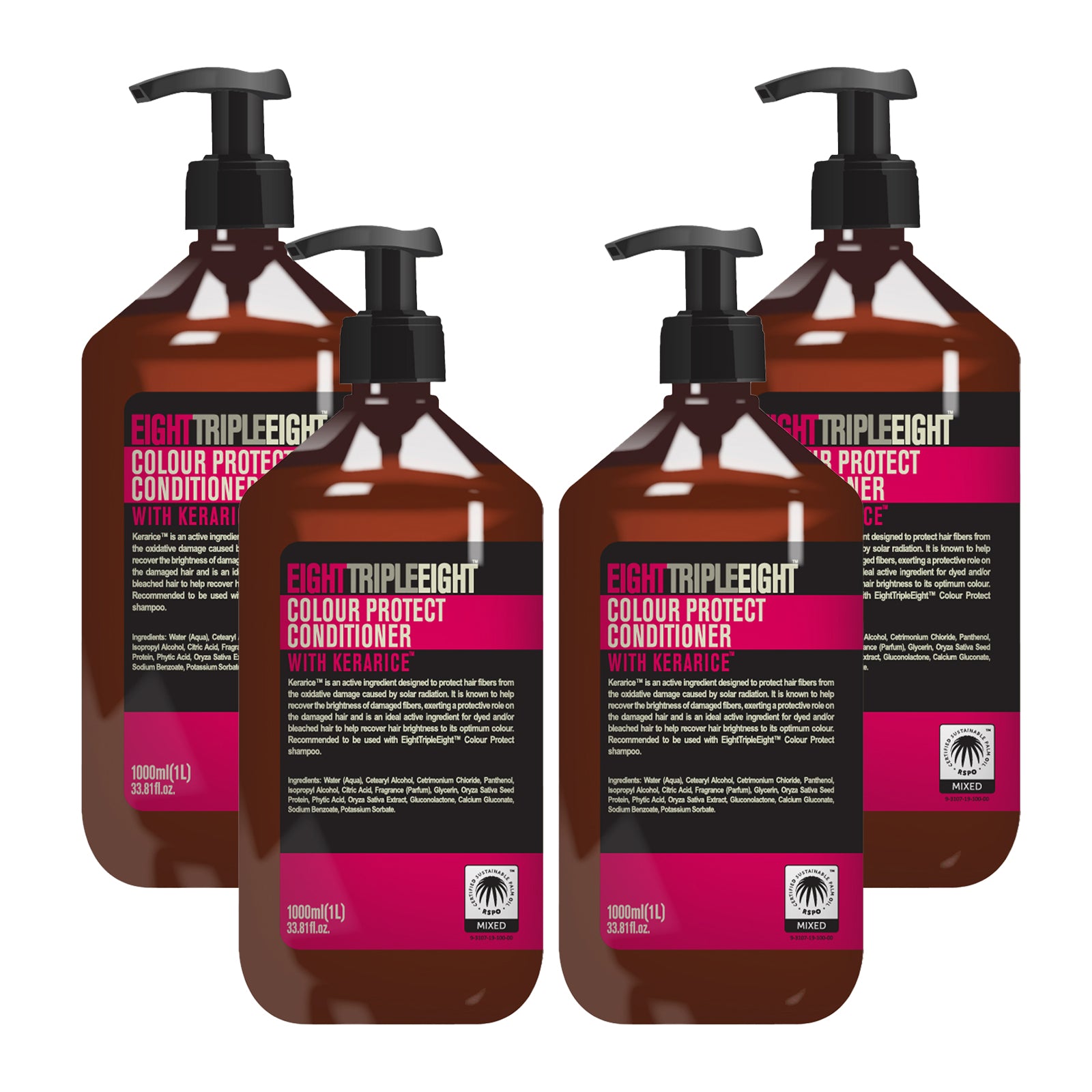 Eight Triple Eight Hair Care Pack of 4, Shampoo or Conditioner or Set, All Hair Types, Everyday Hair Care