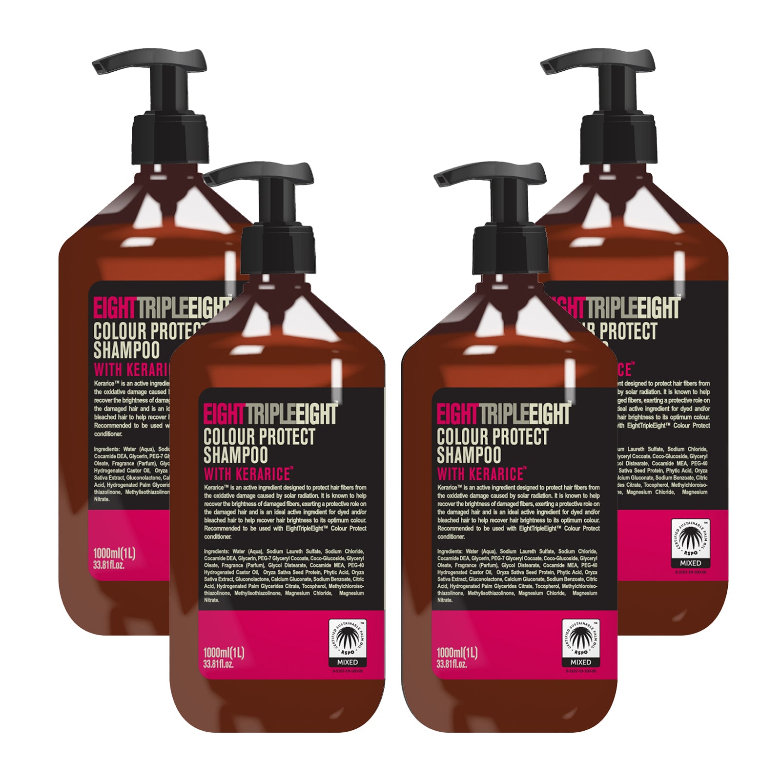 Eight Triple Eight Hair Care Pack of 4, Shampoo or Conditioner or Set, All Hair Types, Everyday Hair Care