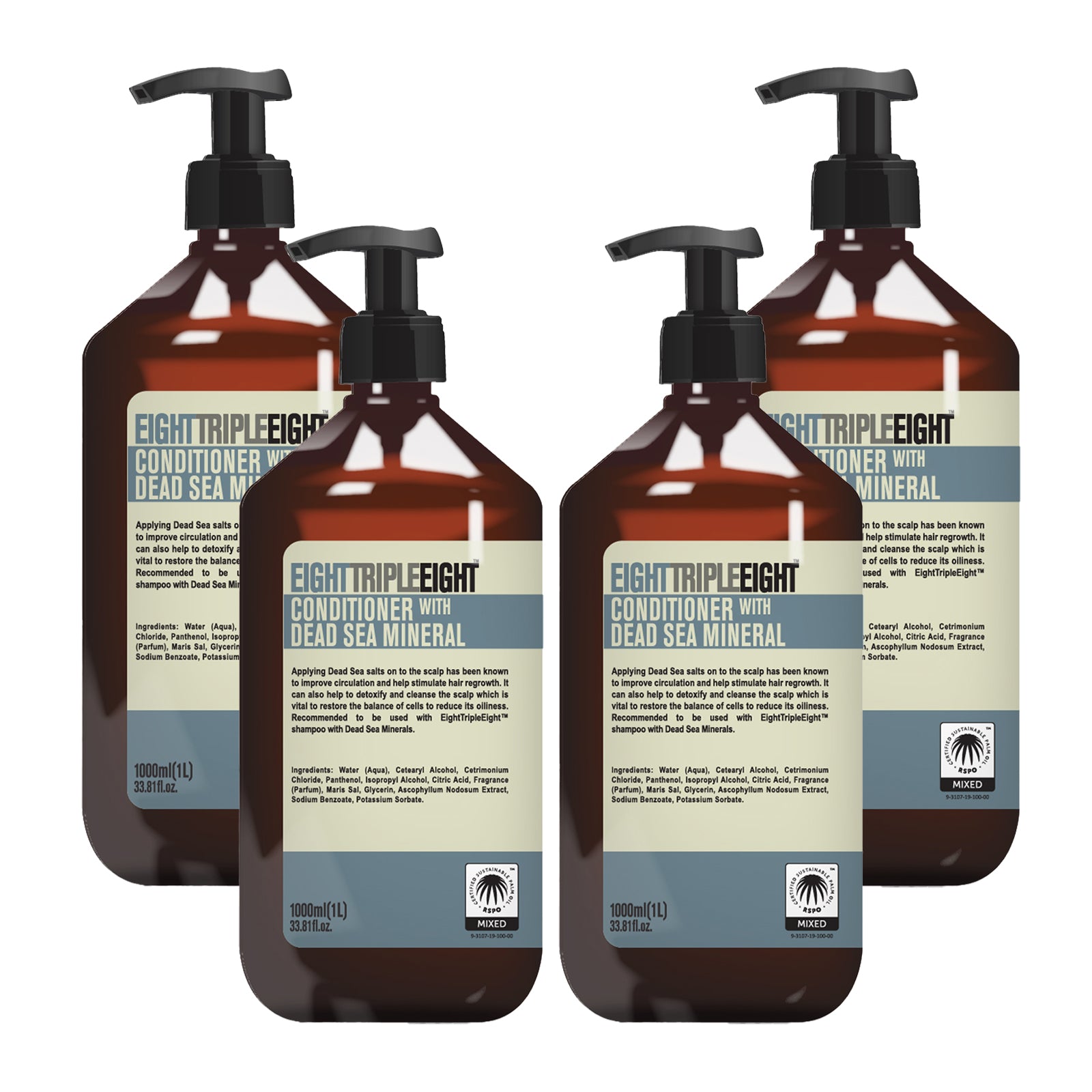 Eight Triple Eight Hair Care Pack of 4, Shampoo or Conditioner or Set, All Hair Types, Everyday Hair Care