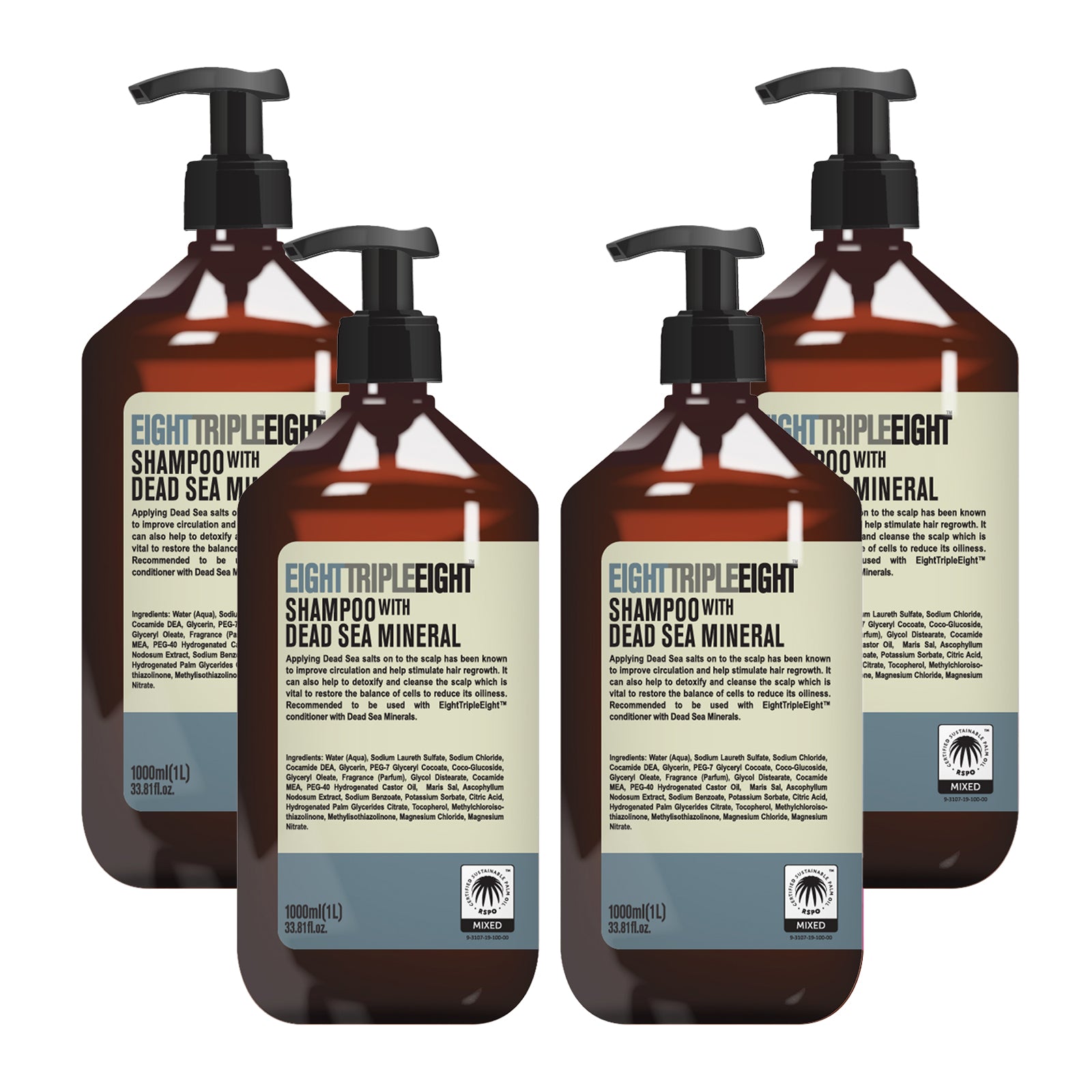 Eight Triple Eight Hair Care Pack of 4, Shampoo or Conditioner or Set, All Hair Types, Everyday Hair Care