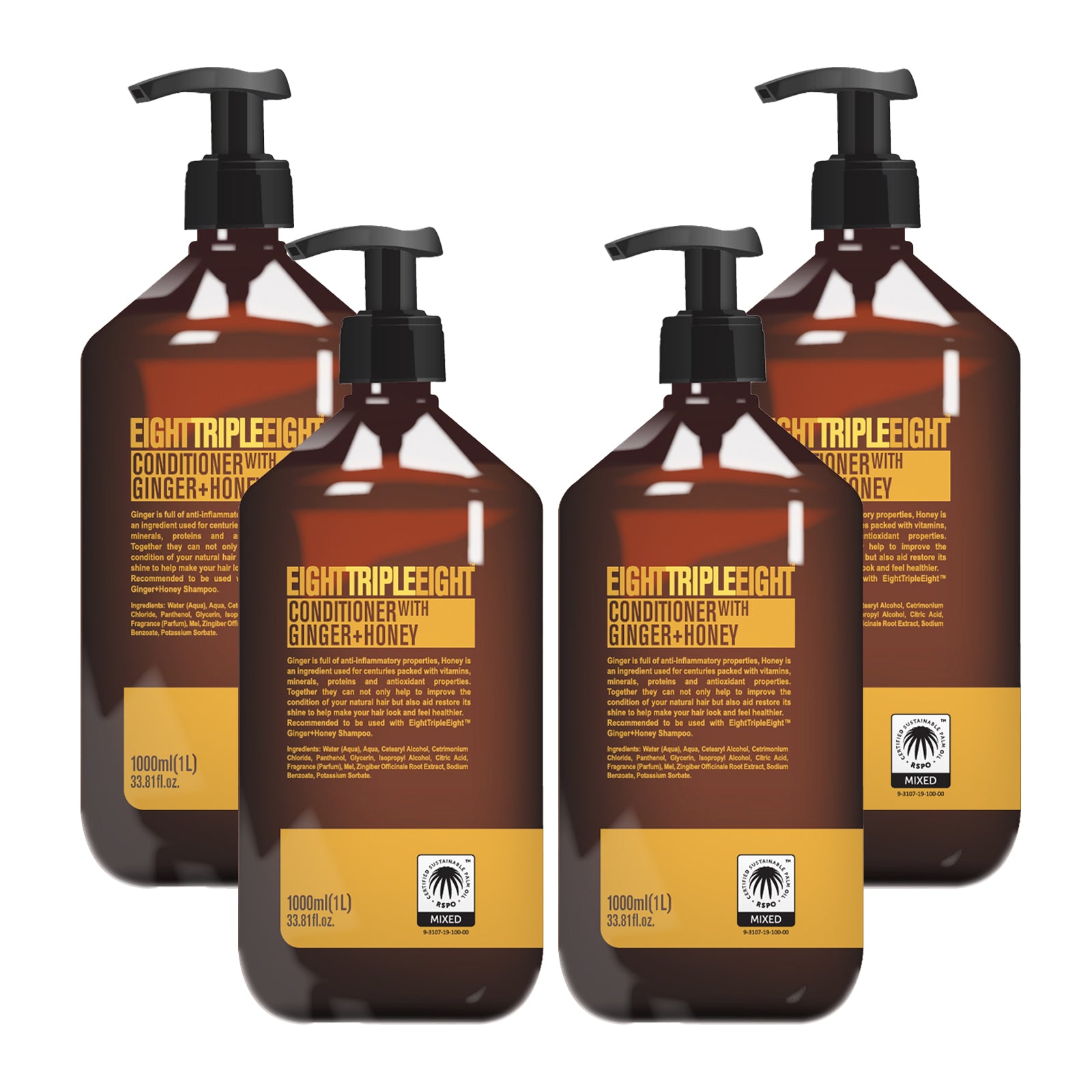 Eight Triple Eight Hair Care Pack of 4, Shampoo or Conditioner or Set, All Hair Types, Everyday Hair Care