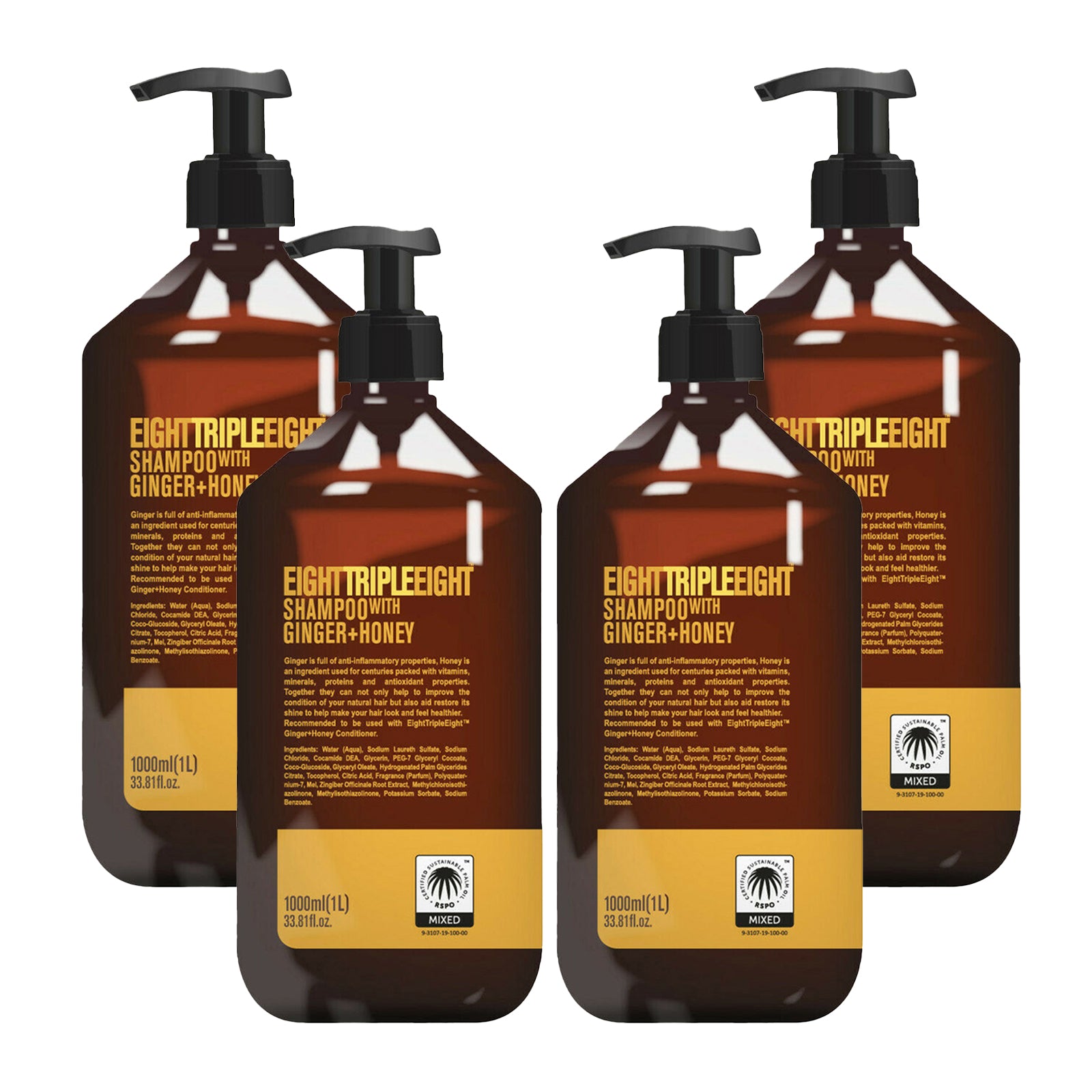 Eight Triple Eight Hair Care Pack of 4, Shampoo or Conditioner or Set, All Hair Types, Everyday Hair Care