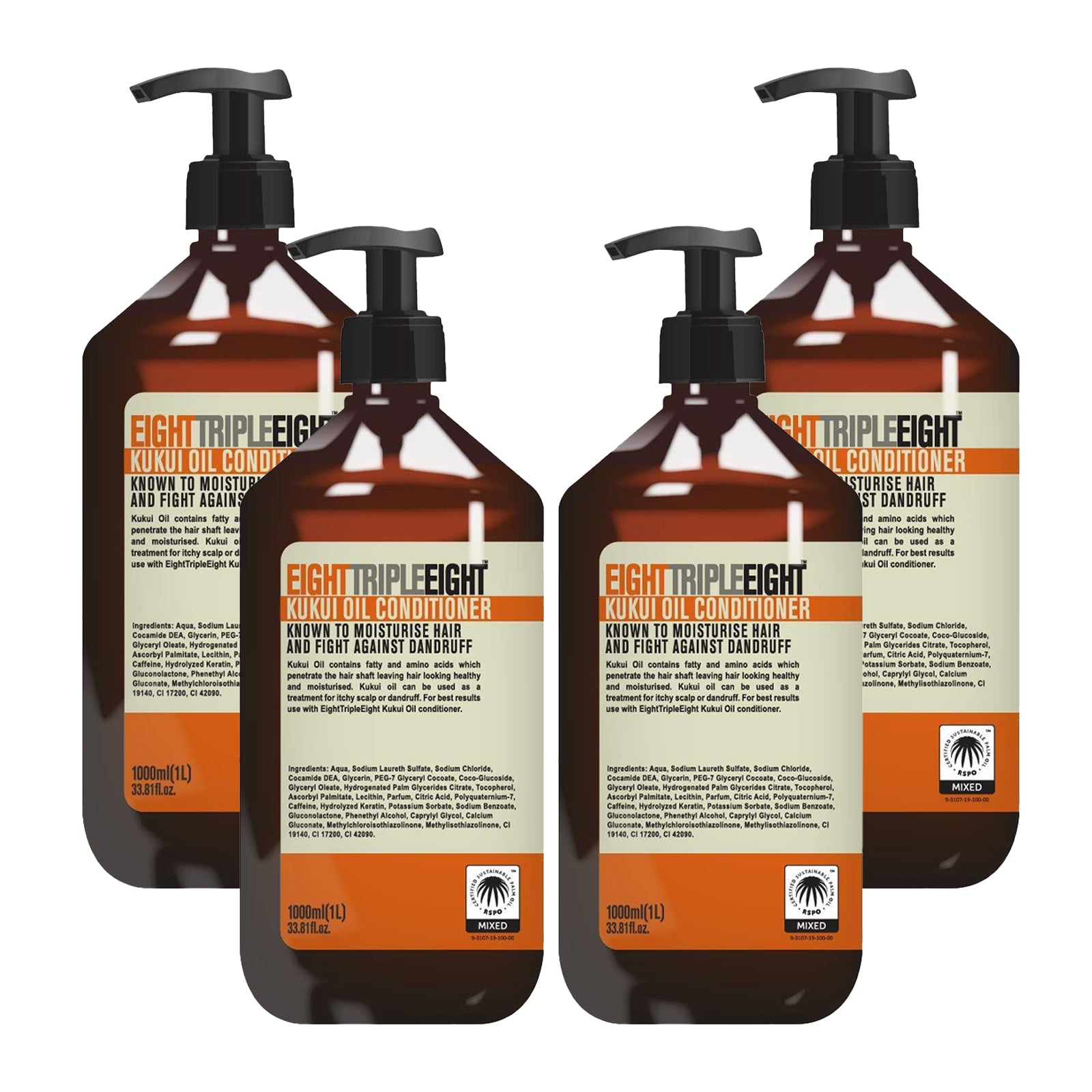 Eight Triple Eight Hair Care Pack of 4, Shampoo or Conditioner or Set, All Hair Types, Everyday Hair Care