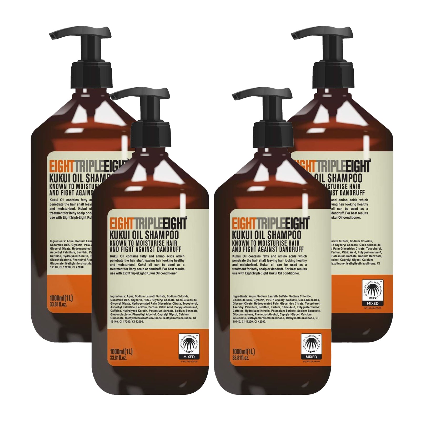 Eight Triple Eight Hair Care Pack of 4, Shampoo or Conditioner or Set, All Hair Types, Everyday Hair Care