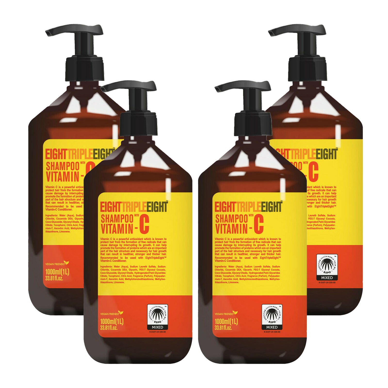 Eight Triple Eight Hair Care Pack of 4, Shampoo or Conditioner or Set, All Hair Types, Everyday Hair Care