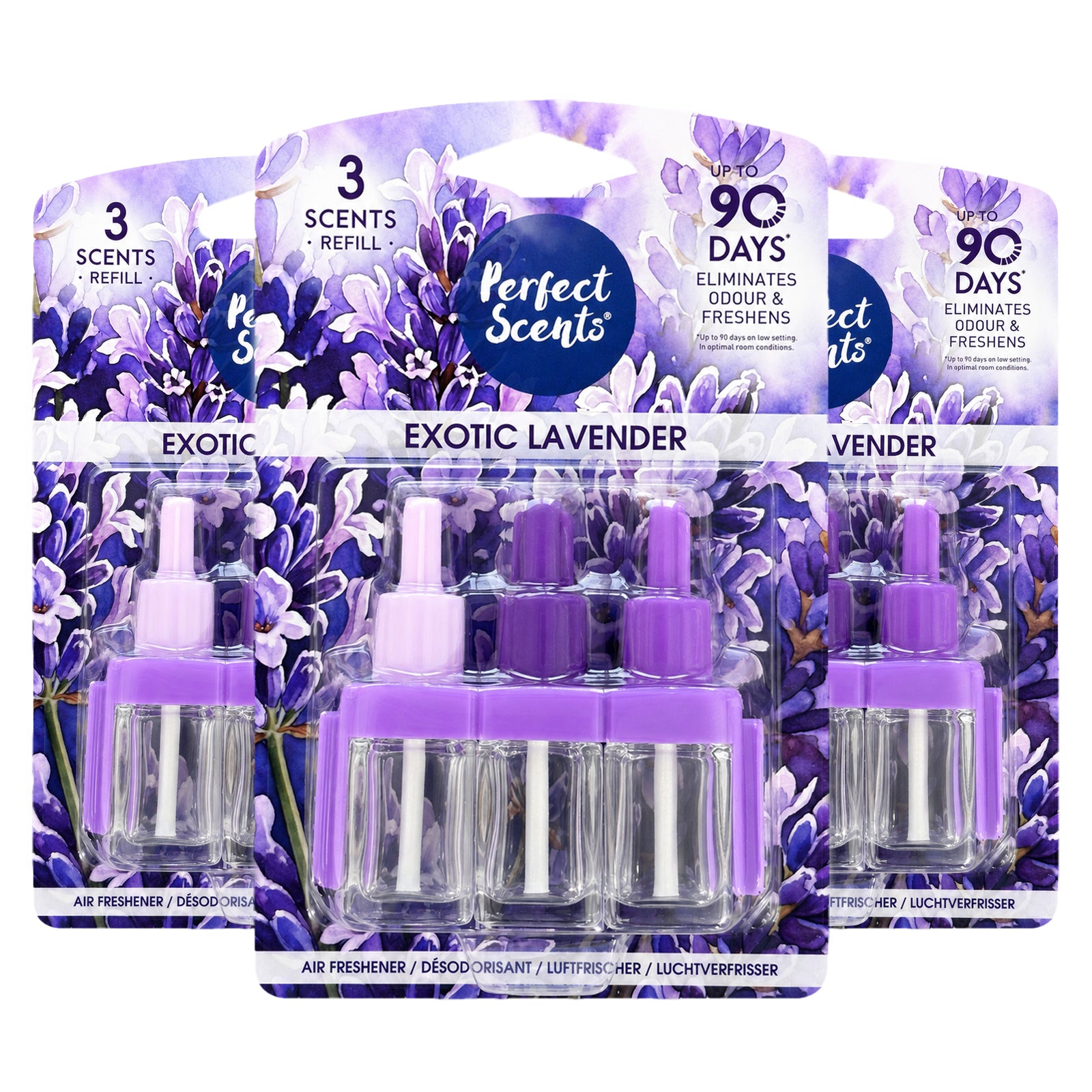 3x Perfect Scents 3 Scents Air Freshener Refill - Compatible with 3volution - 3x20ml Per Pack - 9x20ml (60ml) Total