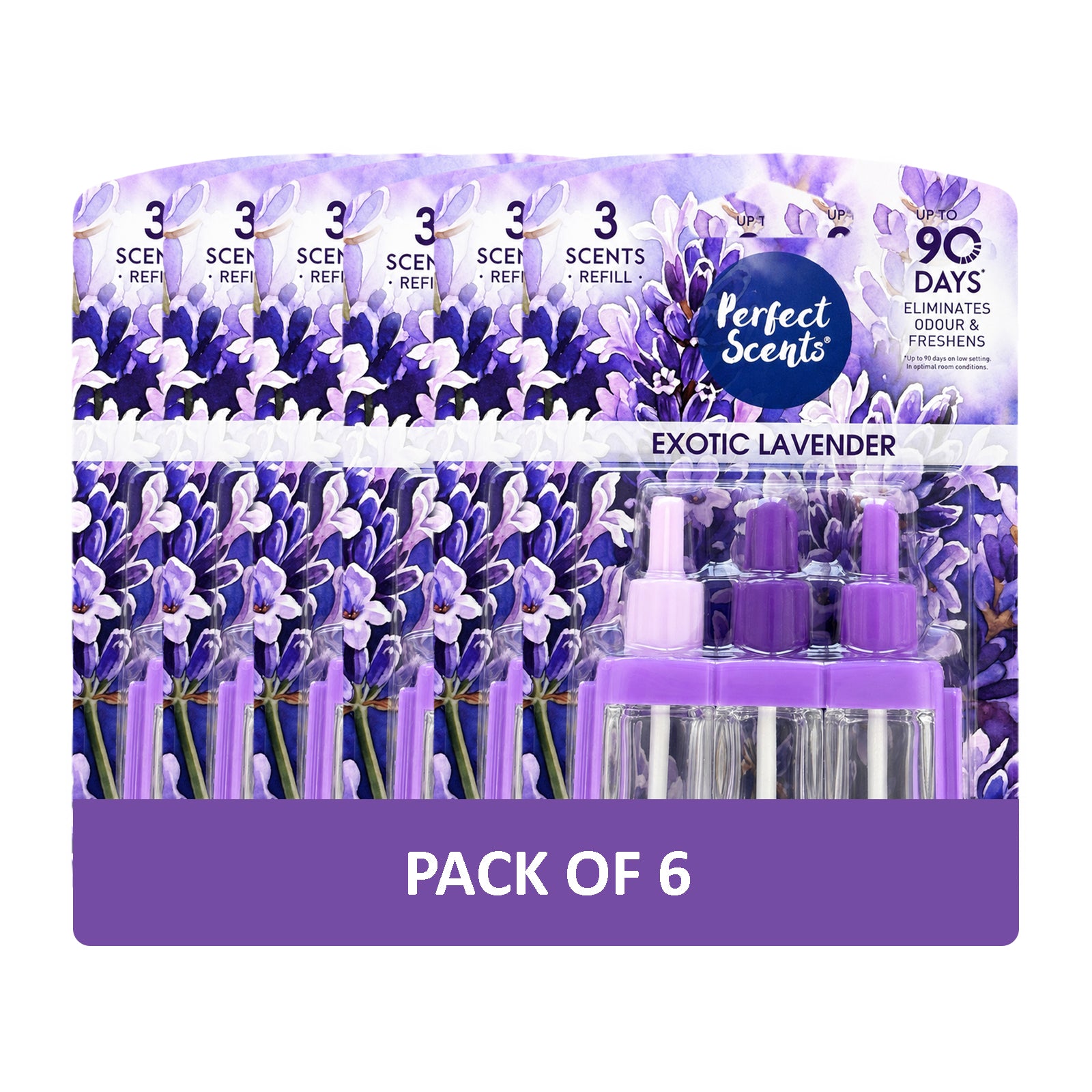 6x Perfect Scents 3 Scents Air Freshener Refill - Compatible with 3volution - 3x20ml Per Pack - 18x20ml (120ml) Total