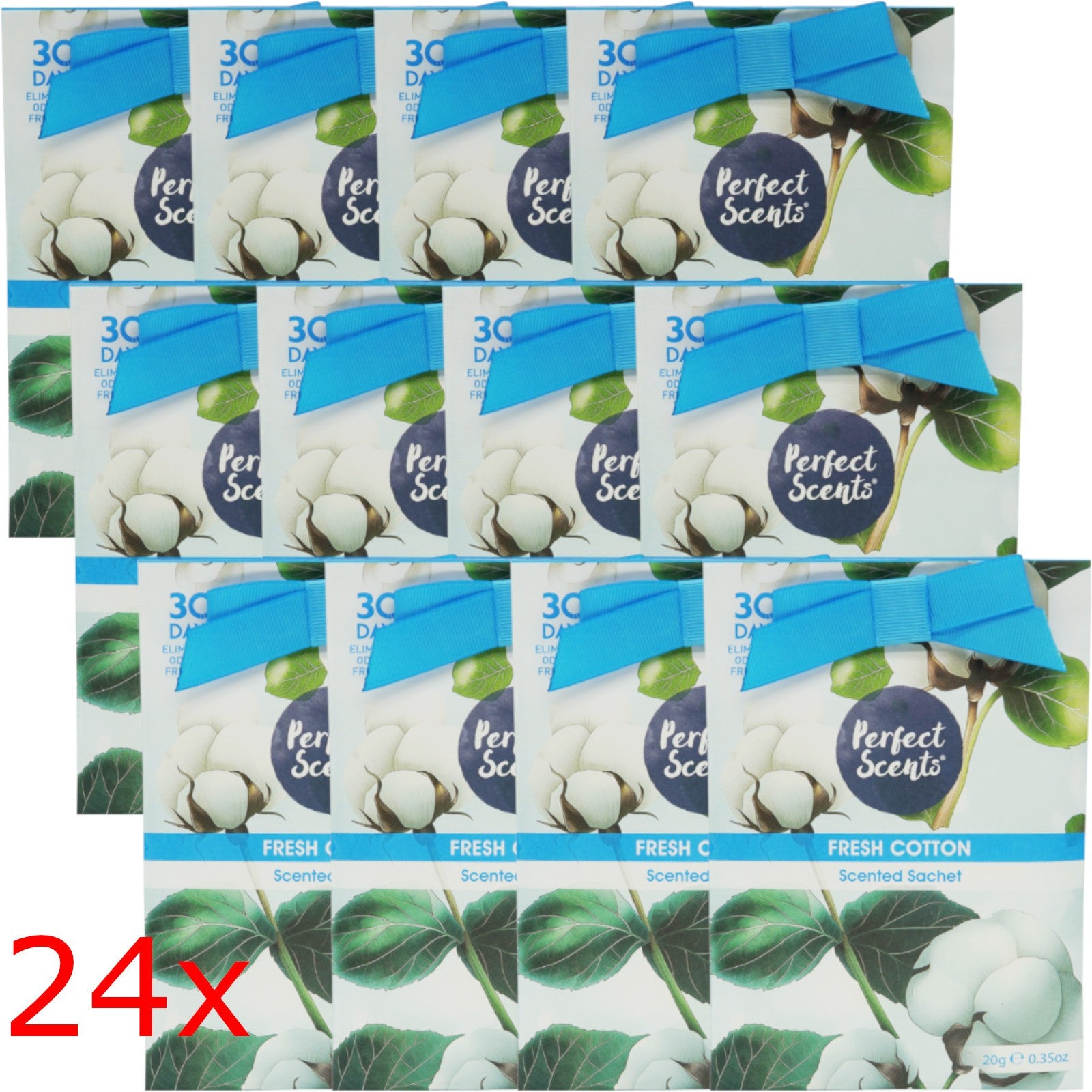 Perfect Scents Scented Sachets 20g Pack of 24, Long Lasting Fragrance Sachets for Drawers, Wardrobes & Small Spaces, 480g Total