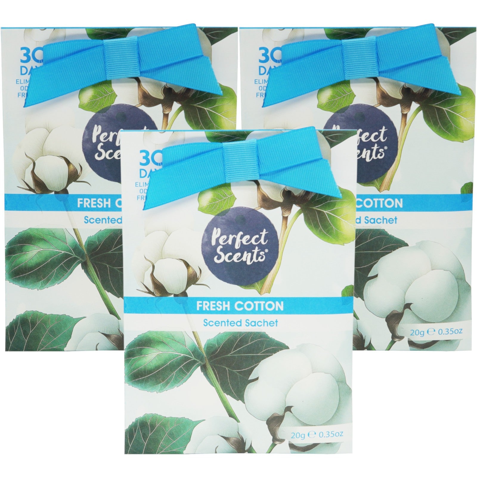 Perfect Scents Scented Sachets 20g Pack of 3, Long Lasting Fragrance Sachets for Drawers, Wardrobes & Small Spaces, 60g Total