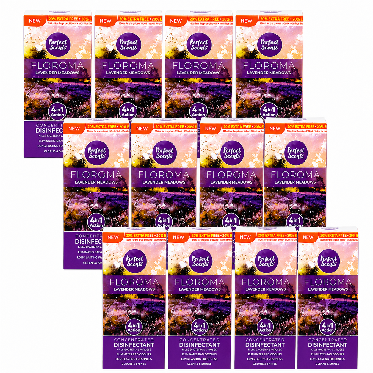 12x Perfect Scents Floroma Disinfectant Liquid  180ml