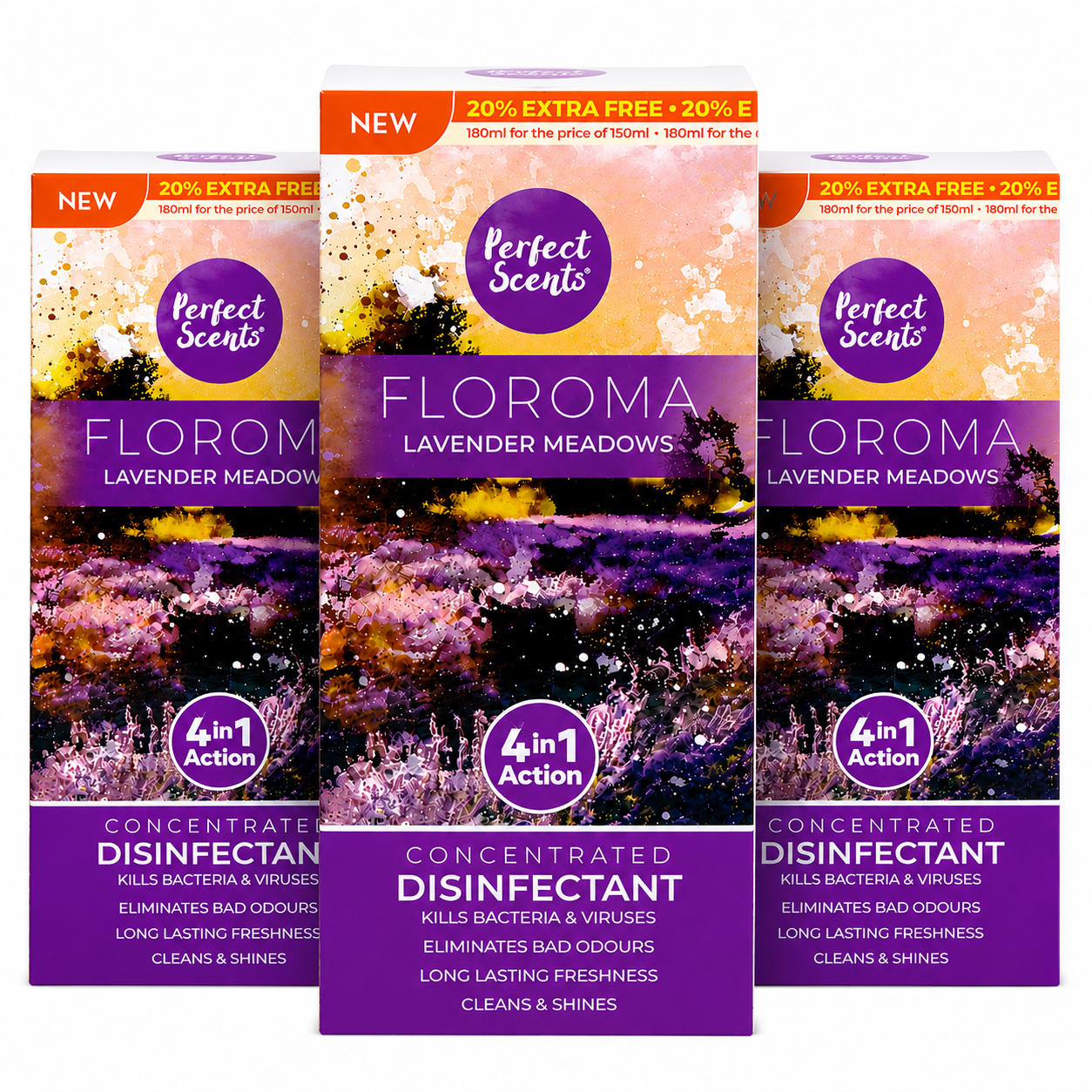 3x Perfect Scents Floroma Disinfectant Liquid  180ml