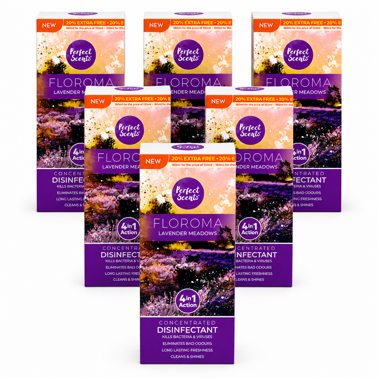 6x Perfect Scents Floroma Disinfectant Liquid  180ml
