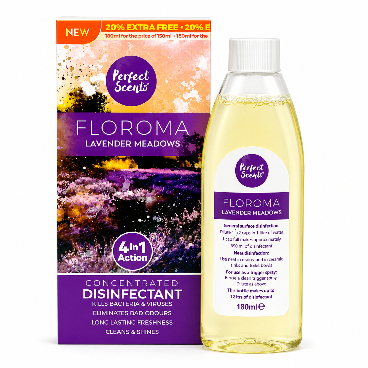 6x Perfect Scents Floroma Disinfectant Liquid  180ml