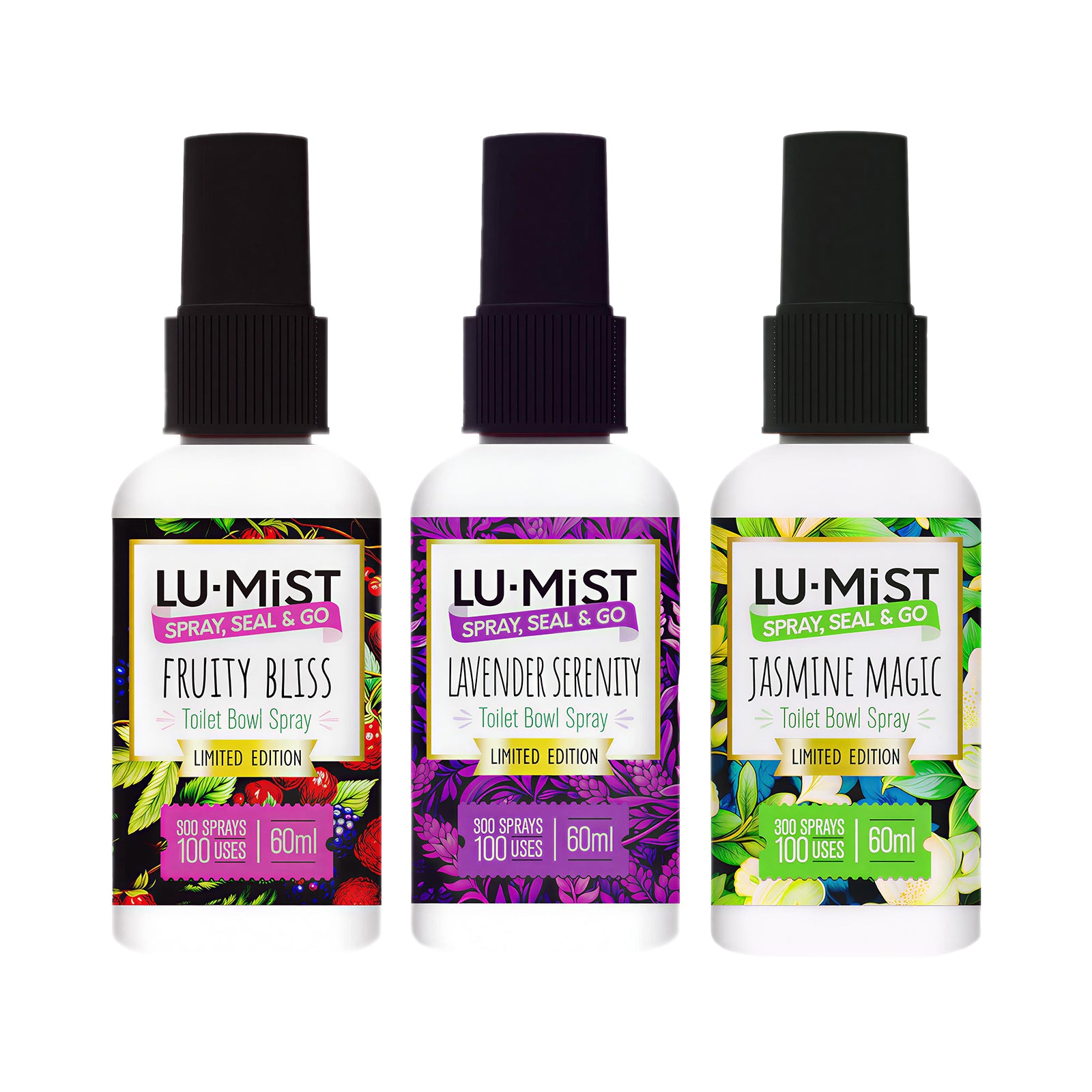3x Lu Mist Toilet Bowl Spray Limited Edition 3x60ml (Mix  1 of each)