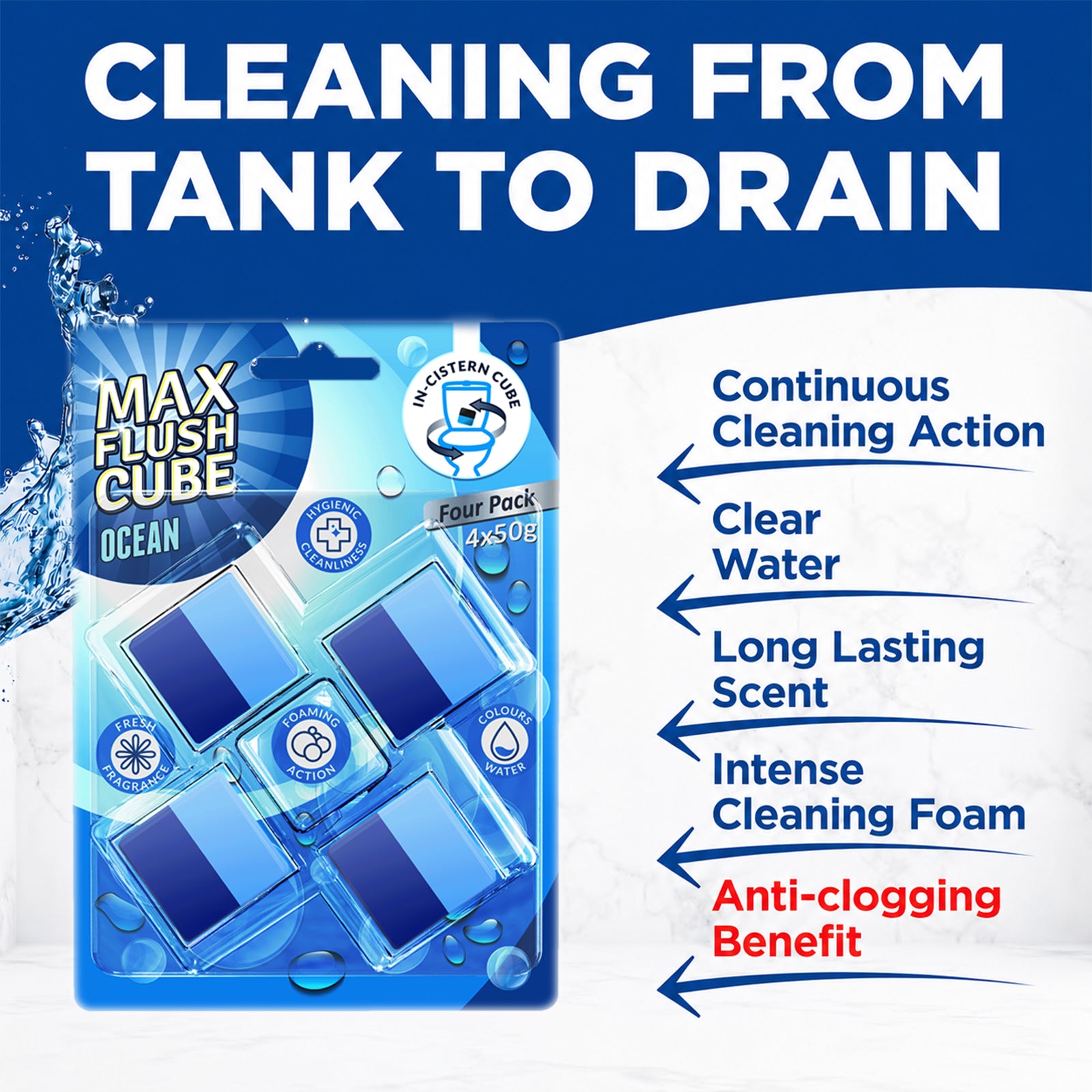 6x Max Flush InCistern Cube 4 Pack  4x50g