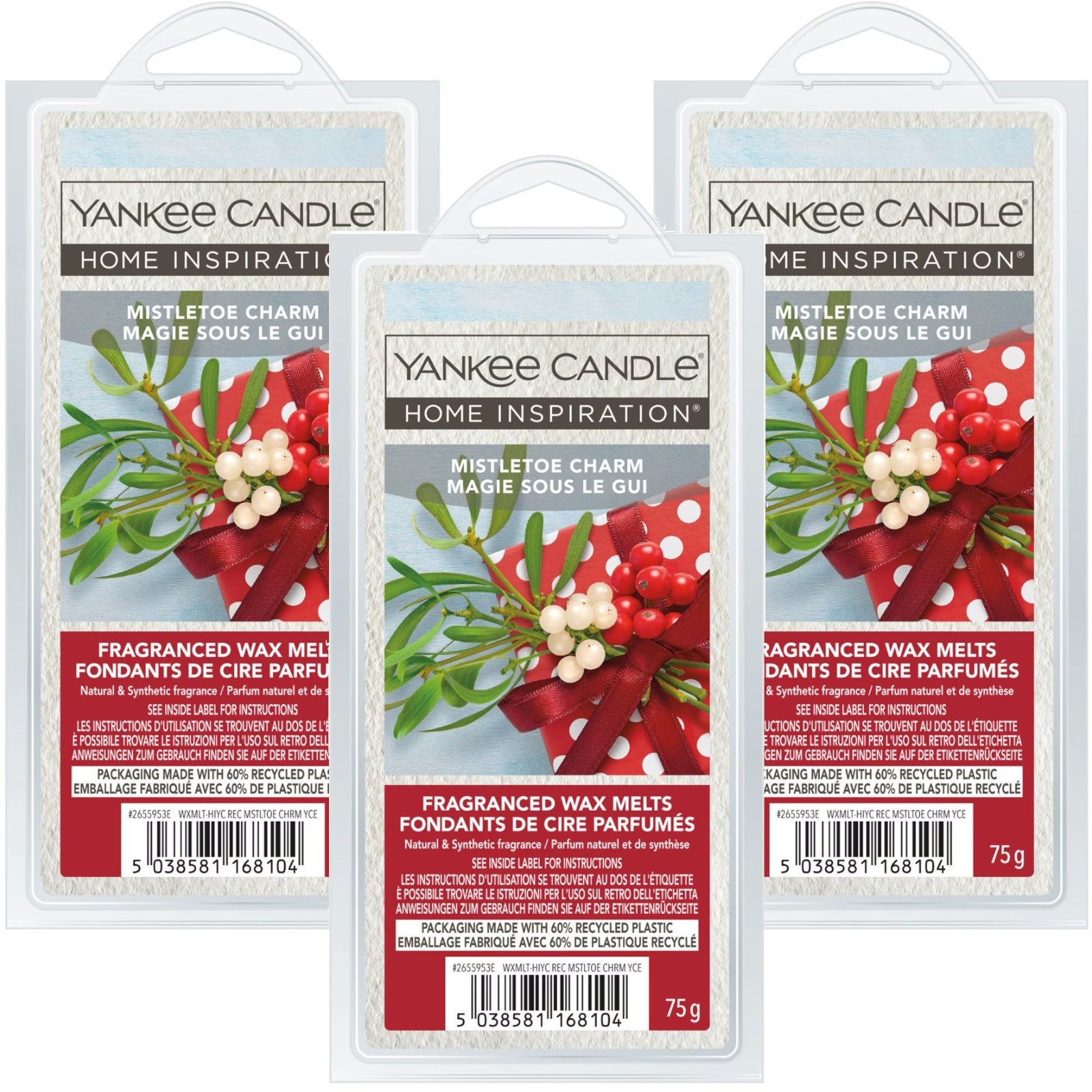 Yankee Candle Wax Melts 3 Pack, 75g Each, 225g Total, Home Fragrance Wax Melts