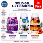 6x Perfect Scents  Solid Gel Air Freshener For Home, Kitchen & Bathroom  221g