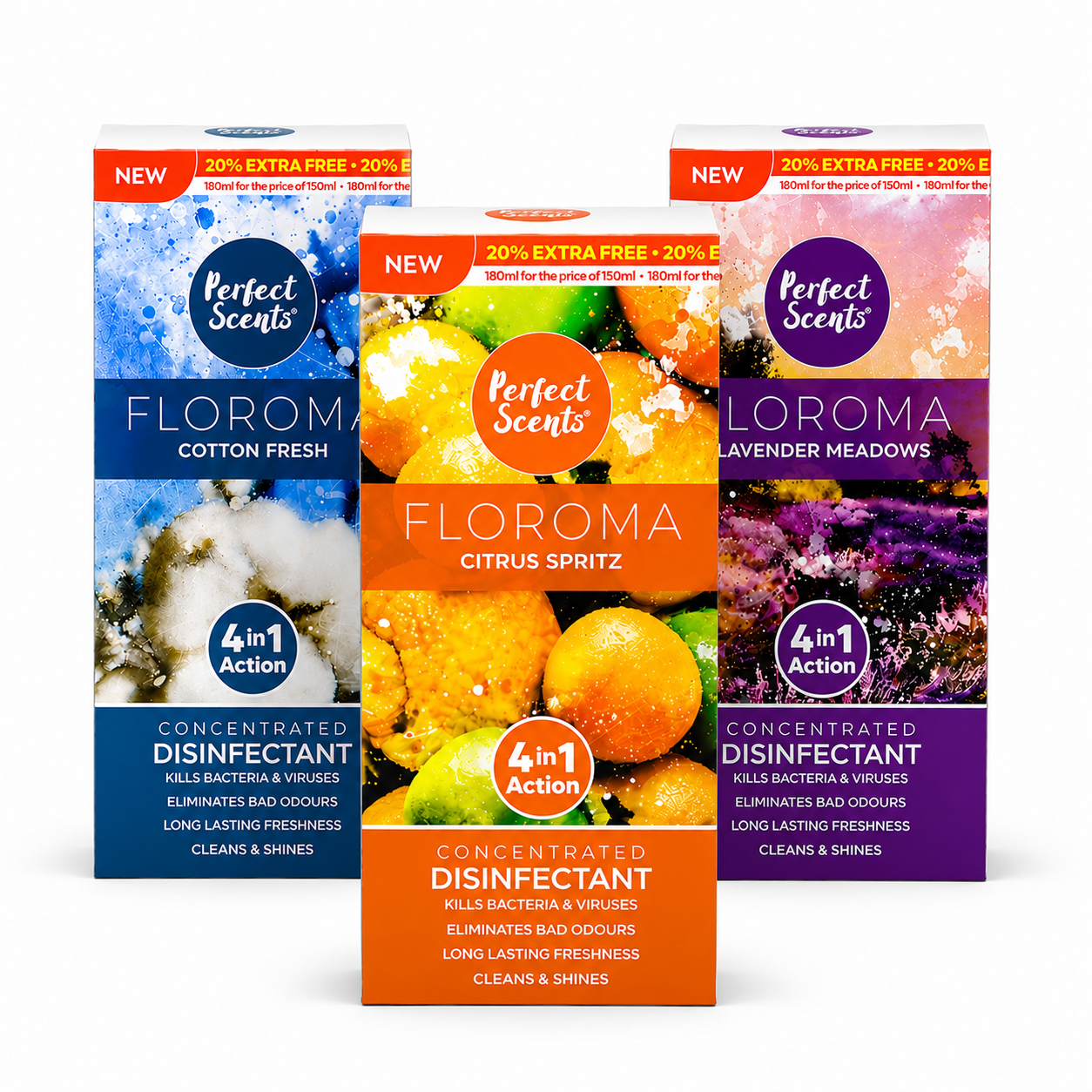 3x Perfect Scents Floroma Disinfectant Liquid  180ml