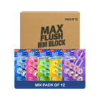 12x Max Flush Toilet Rim Block Cleaner - 2x50g Per Pack - 24x50g (1.2kg) Total