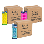 24x Perfect Scents Stick On Bin Freshener - Mixed Scents - 3x5g (15g) per pack - 72x5g (360g) Total