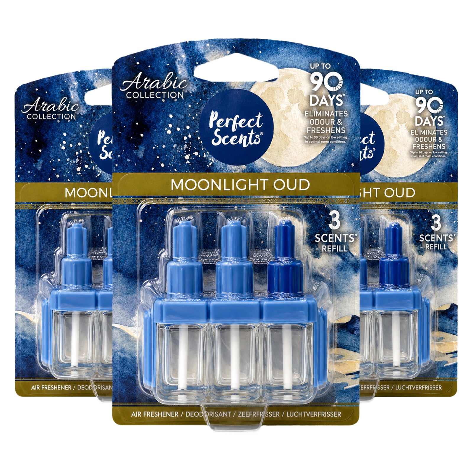 3x Perfect Scents 3 Scents Air Freshener Refill - Compatible with 3volution - 3x20ml Per Pack - 9x20ml (60ml) Total