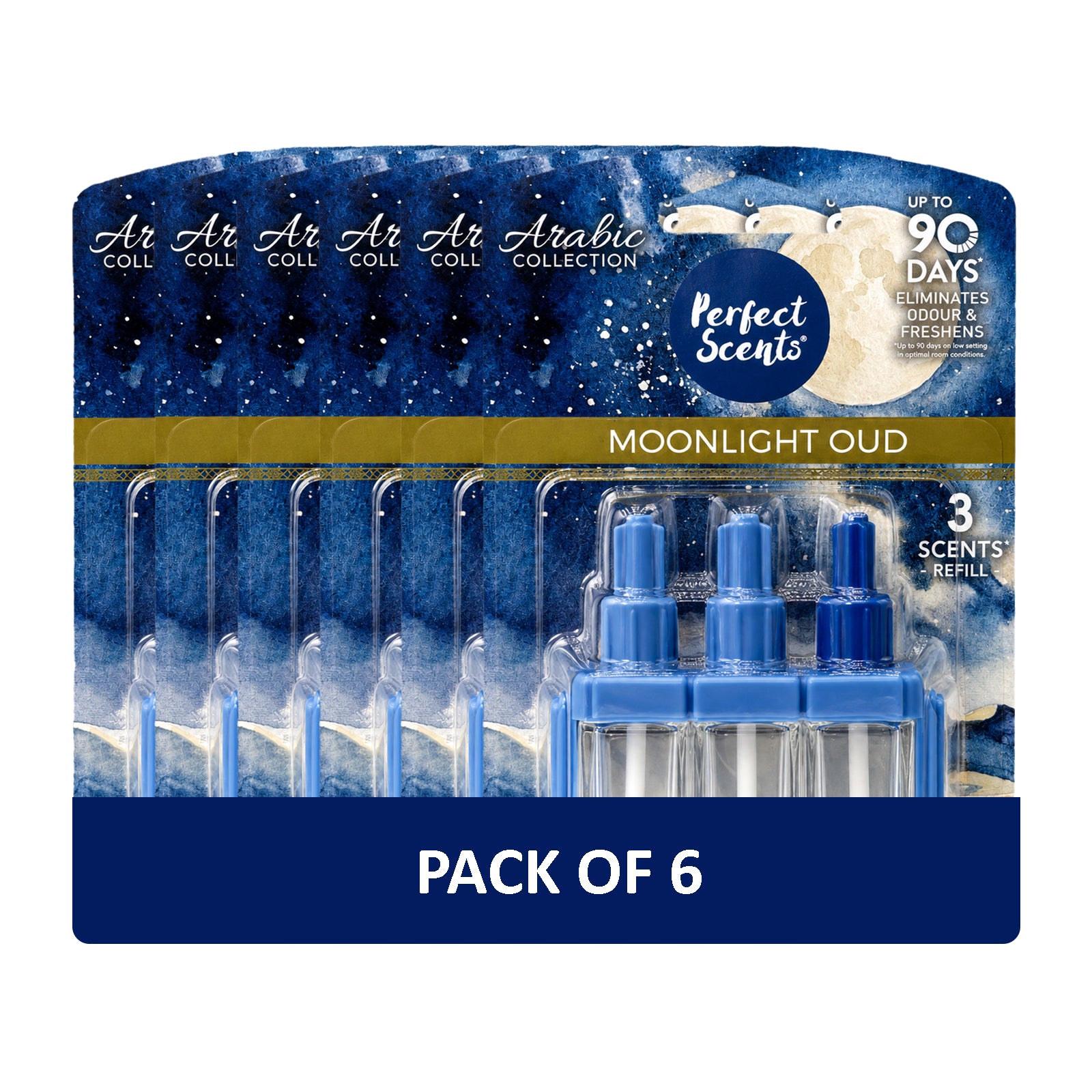 6x Perfect Scents 3 Scents Air Freshener Refill - Compatible with 3volution - 3x20ml Per Pack - 18x20ml (120ml) Total