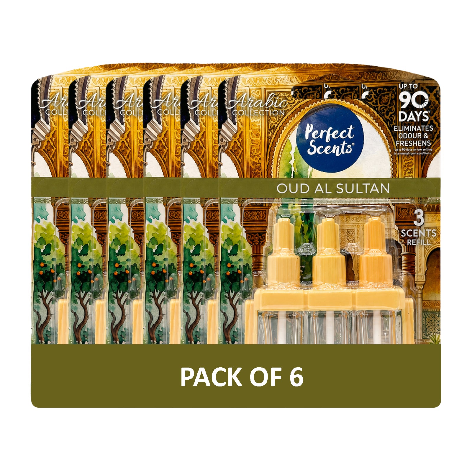 6x Perfect Scents 3 Scents Air Freshener Refill - Compatible with 3volution - 3x20ml Per Pack - 18x20ml (120ml) Total