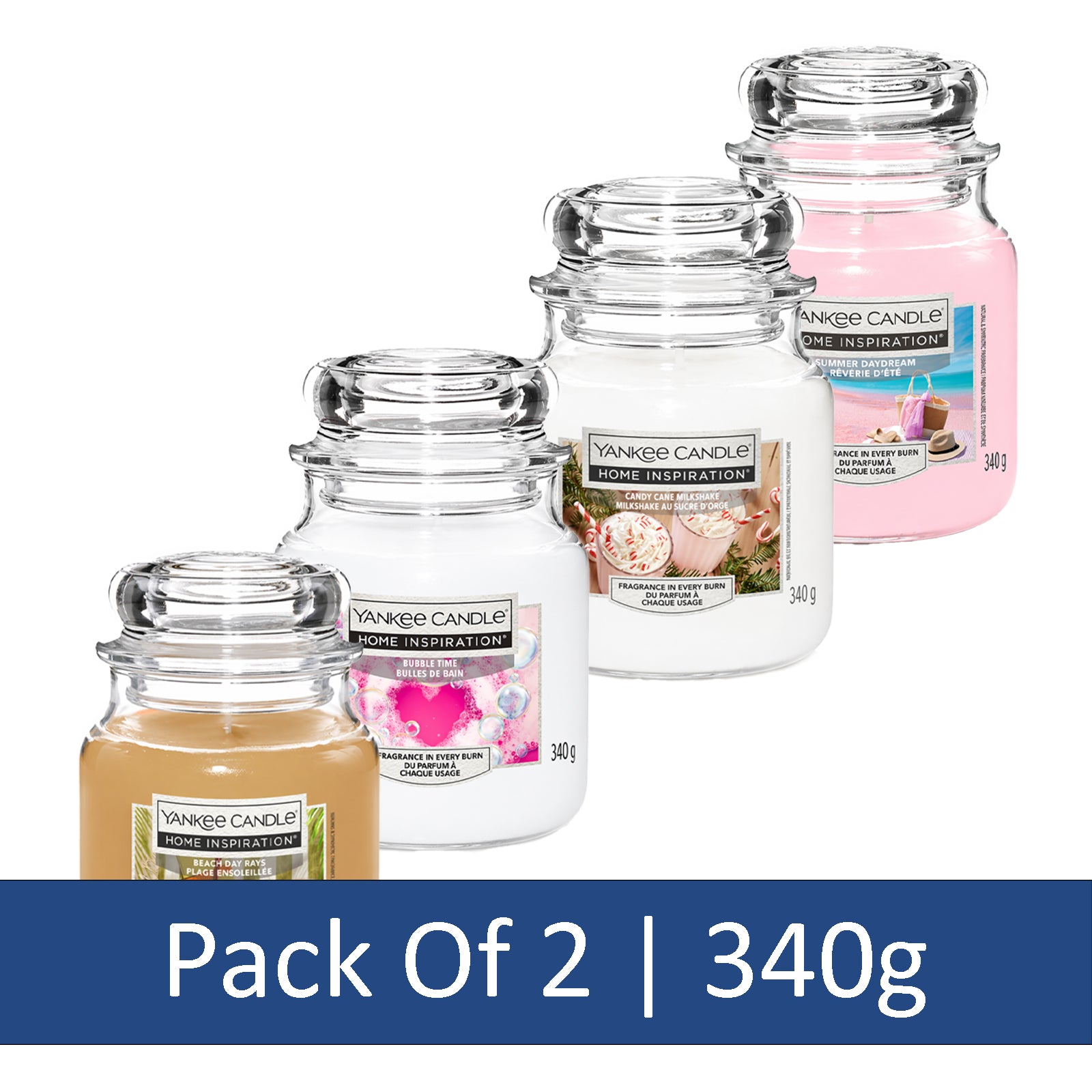 Yankee Candle Large Jar Candles Pack of 2, 340g Each, Long Lasting Fragrance Home Scented Candles
