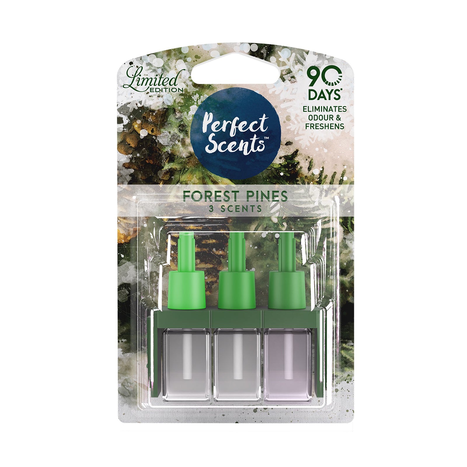 Perfect Scents Plug In Refill Air Freshener Compatible with 3volution - Forest Pine - (3x20ml)