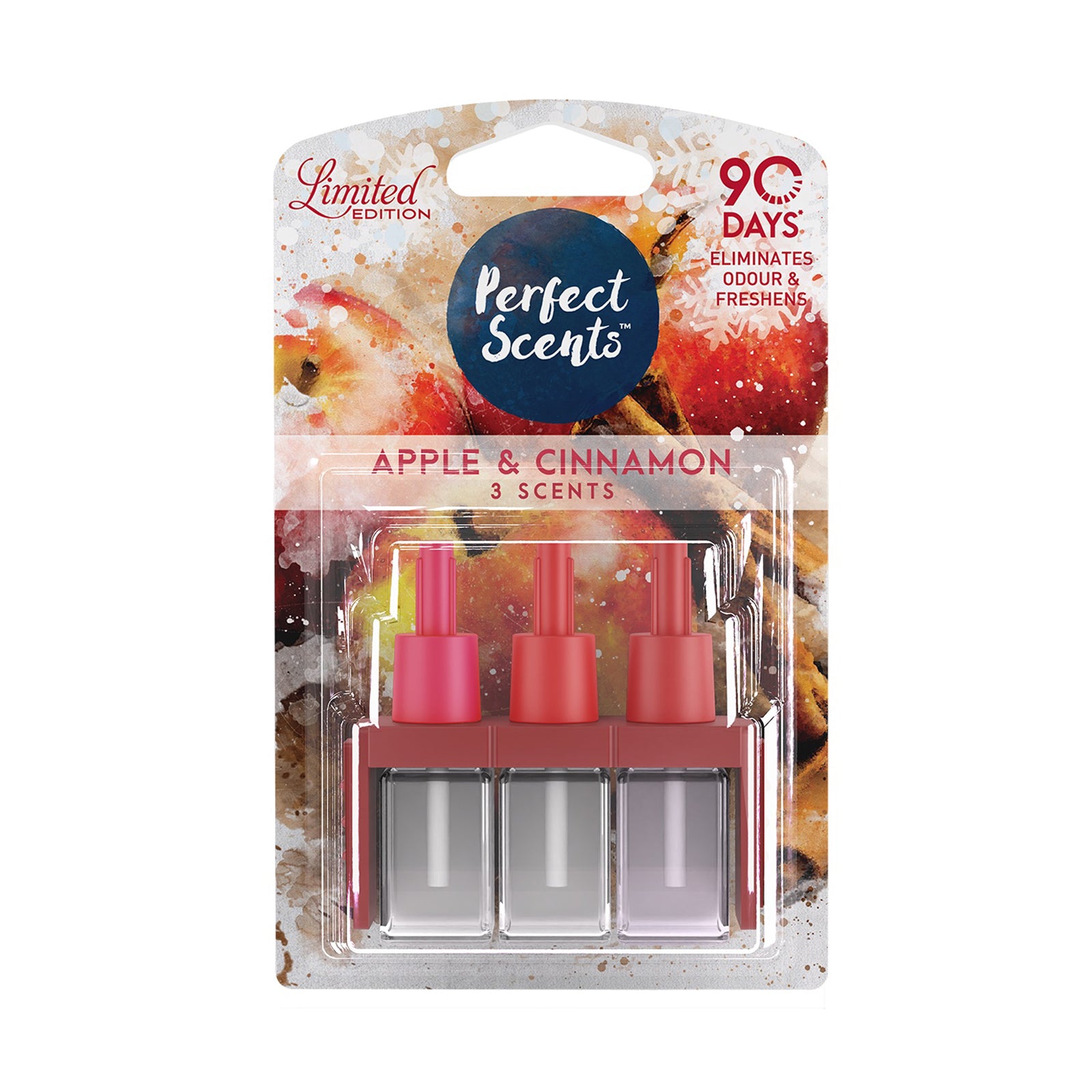 Perfect Scents Plug In Refill Air Freshener Compatible with 3volution - Apple & Cinnamon - (3x20ml)