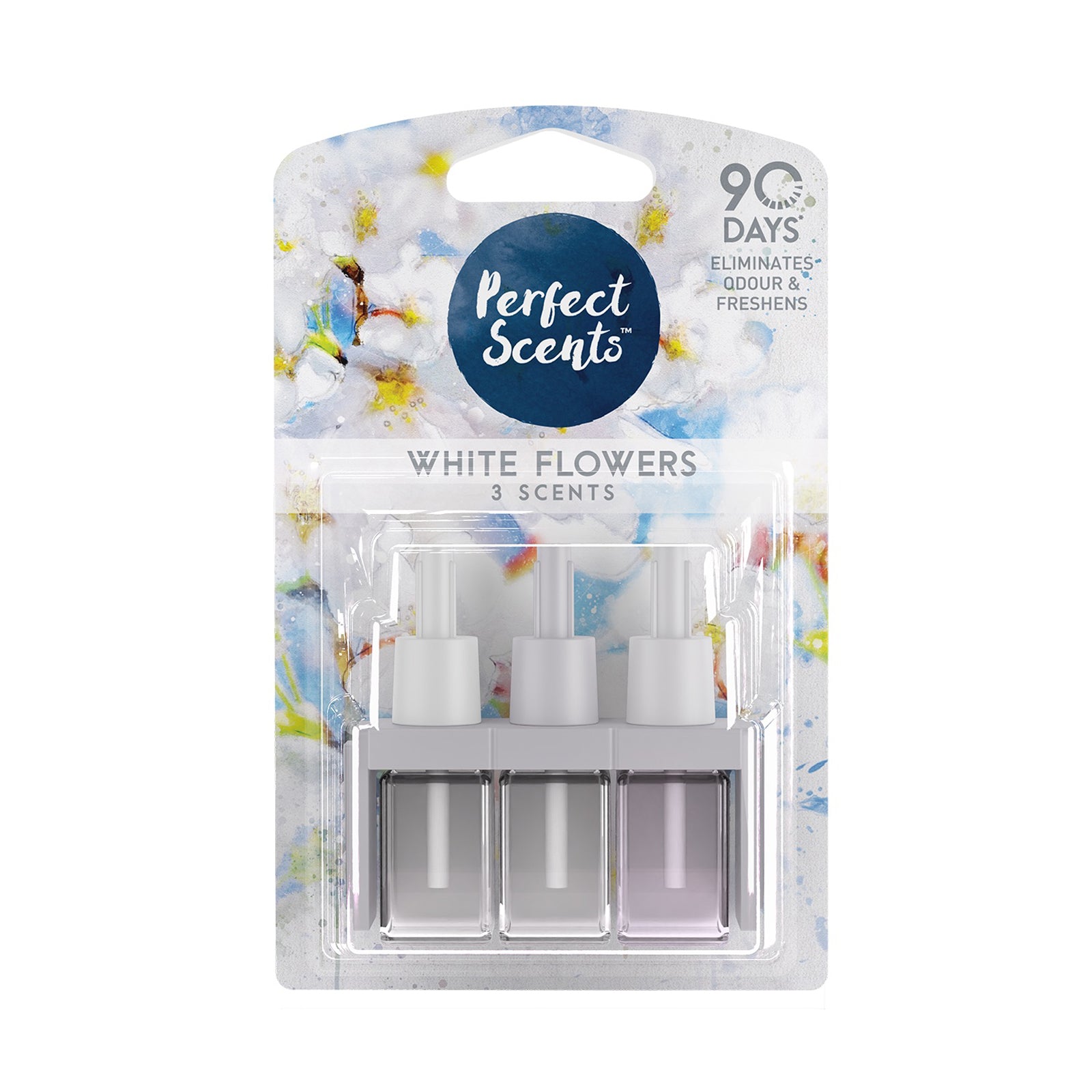 Perfect Scents Plug In Refill Air Freshener Compatible with 3volution - White Flowers  - (3x20ml)