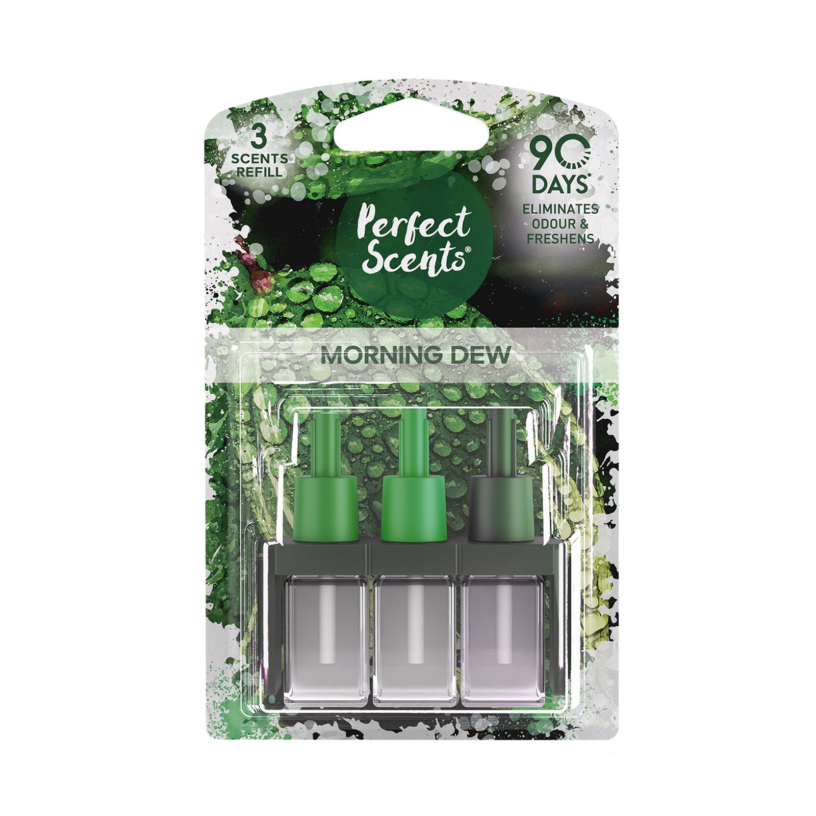 Perfect Scents Plug In Refill Air Freshener Compatible with 3volution - Morning Dew - (3x20ml)