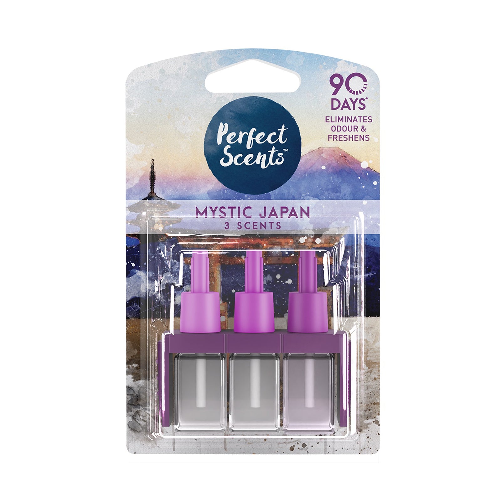 Perfect Scents Plug In Refill Air Freshener Compatible with 3volution - Mystic Japan - (3x20ml)