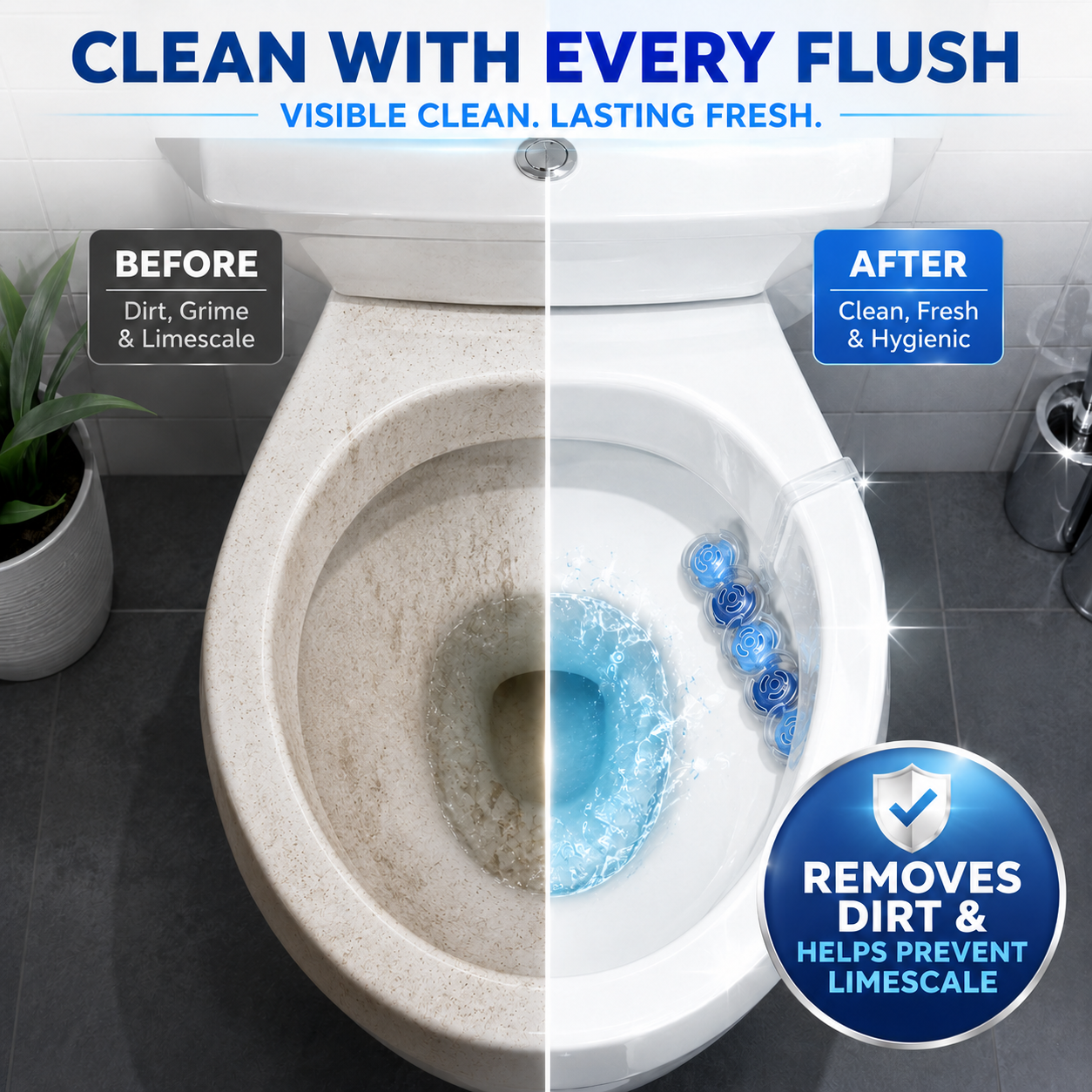 Max Flush Toilet Rim Block Cleaner 3 Twin Packs - (6 x 45g)