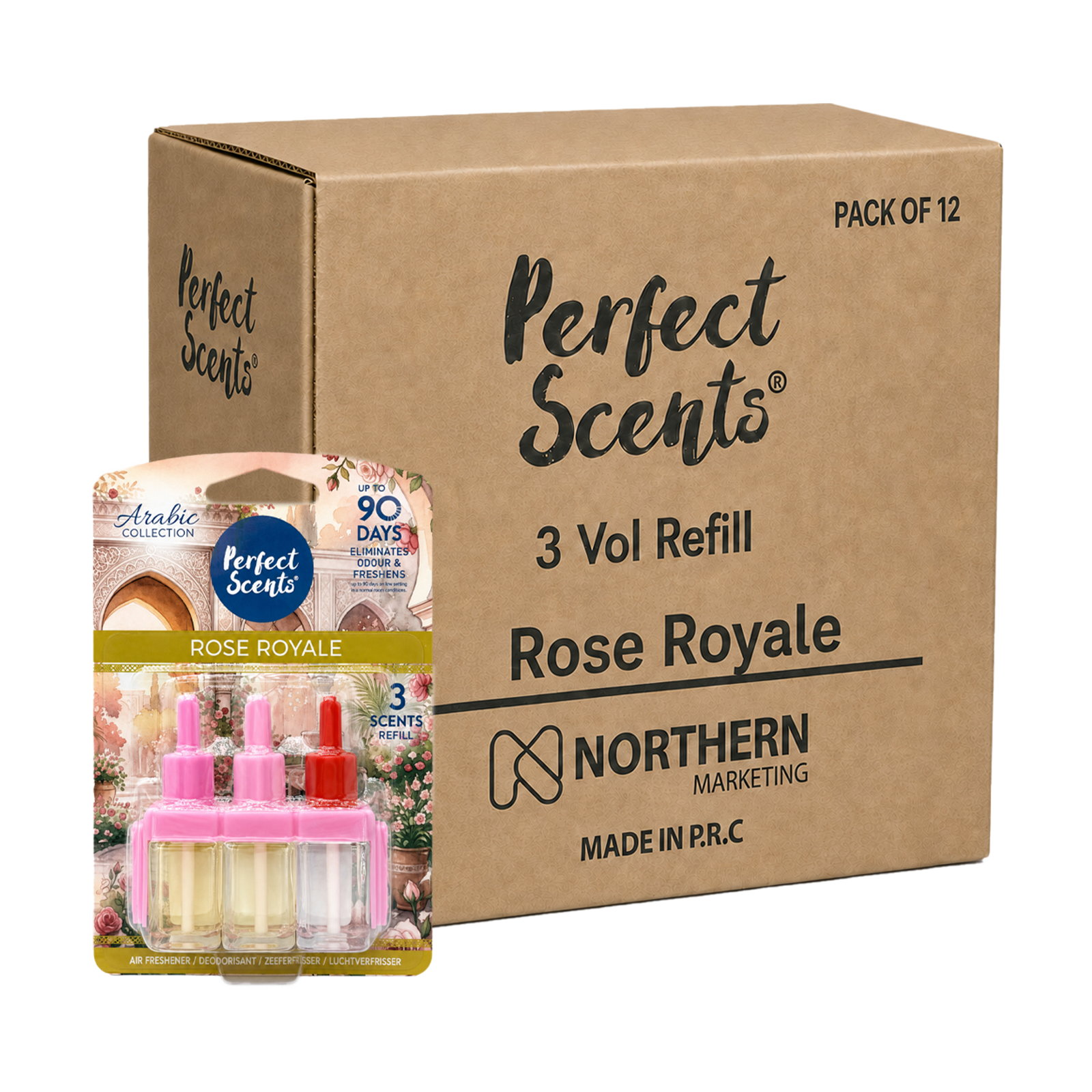 12x Perfect Scents 3 Scents Air Freshener Refill - Compatible with 3volution - 3x20ml Per Pack - 36x20ml (240ml) Total