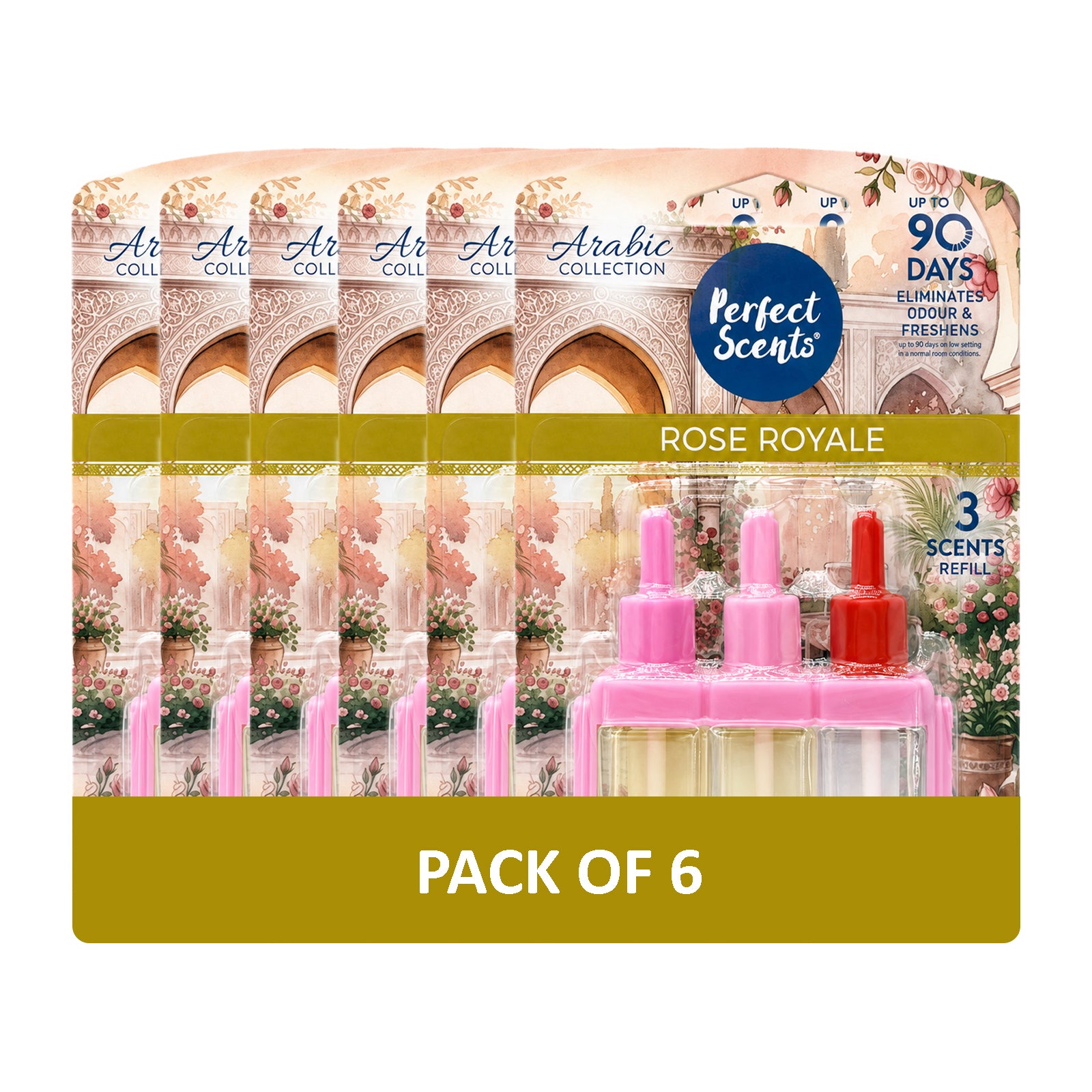 6x Perfect Scents 3 Scents Air Freshener Refill - Compatible with 3volution - 3x20ml Per Pack - 18x20ml (120ml) Total
