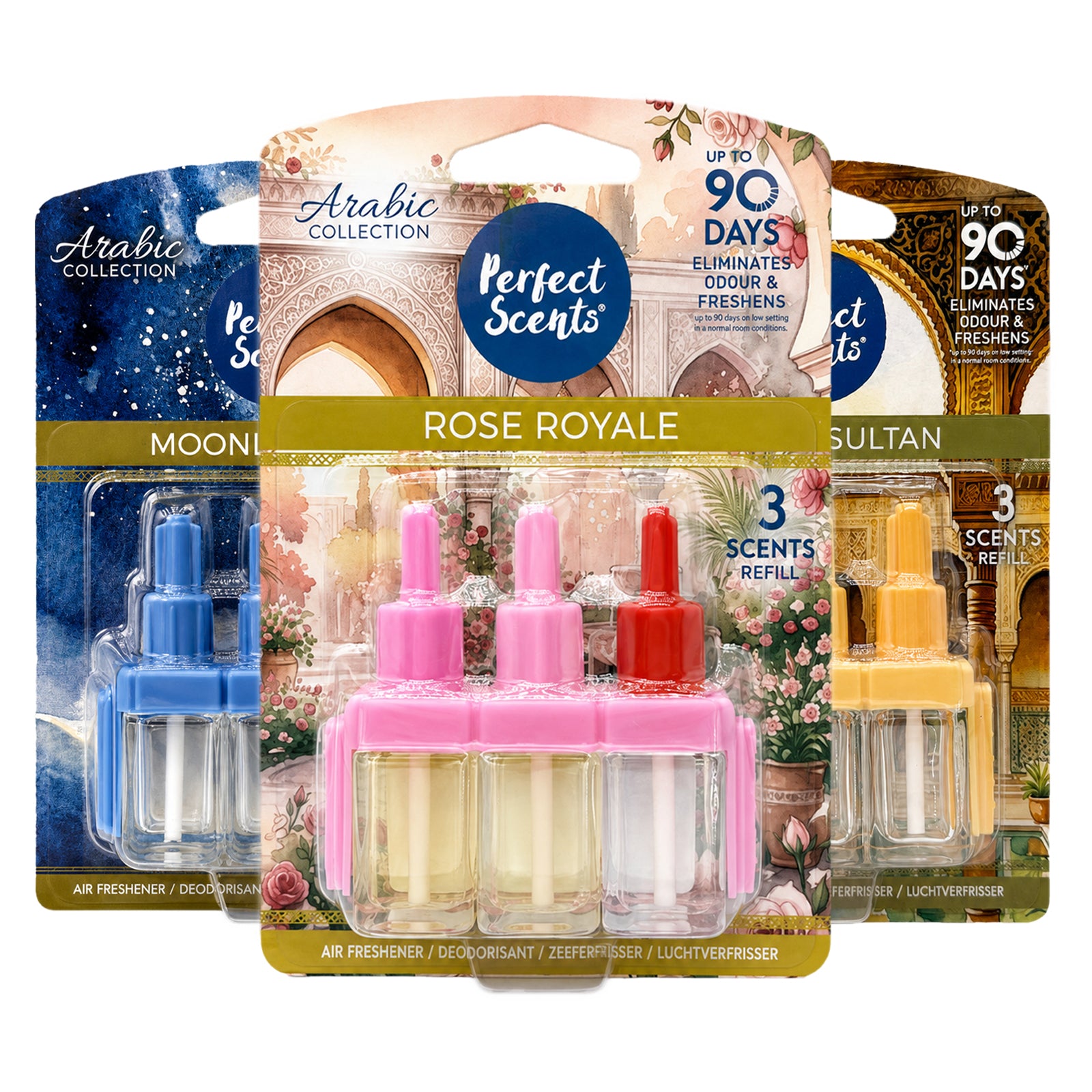 3x Perfect Scents 3 Scents Air Freshener Refill - Compatible with 3volution - 3x20ml Per Pack - 9x20ml (60ml) Total