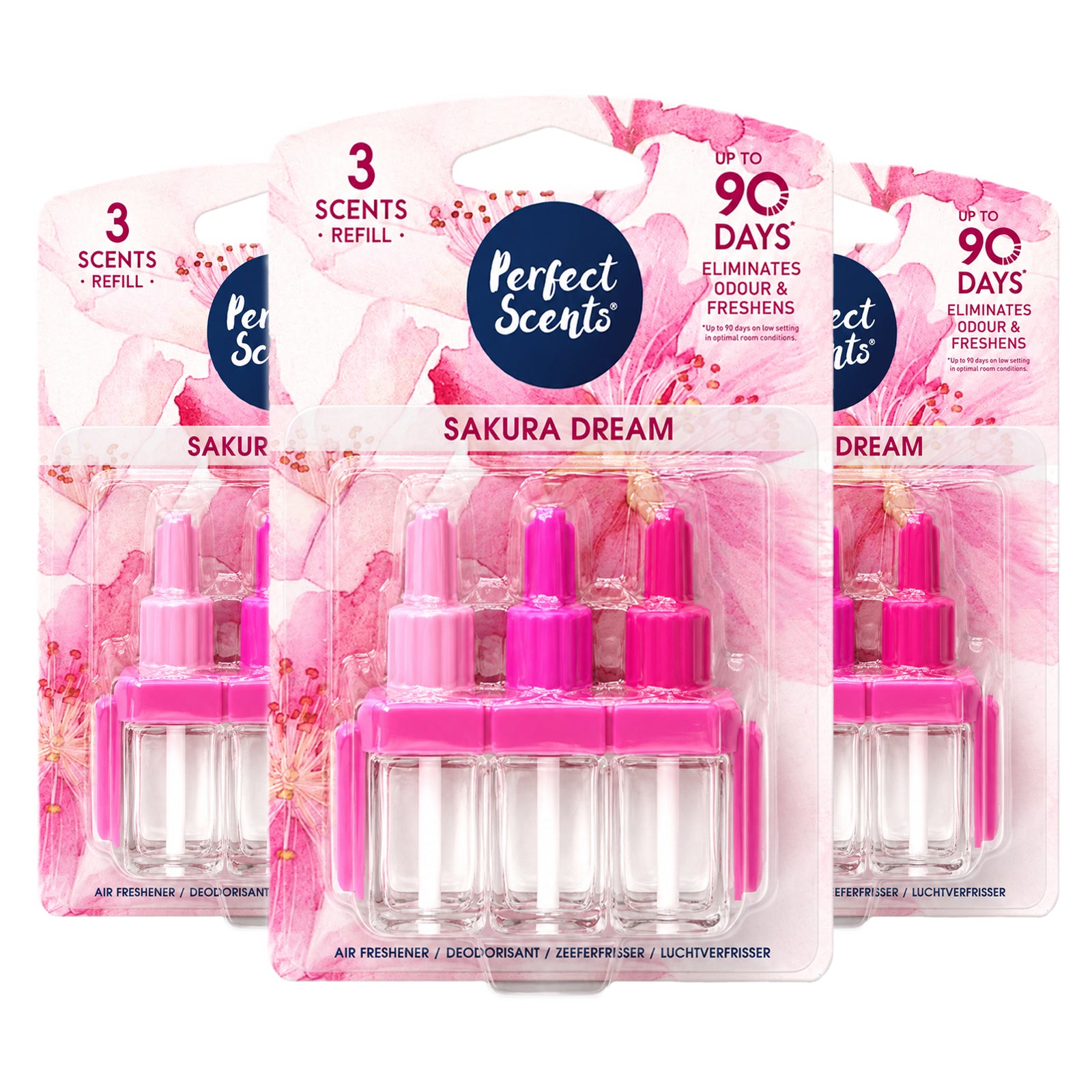3x Perfect Scents 3 Scents Air Freshener Refill - Compatible with 3volution - 3x20ml Per Pack - 9x20ml (60ml) Total