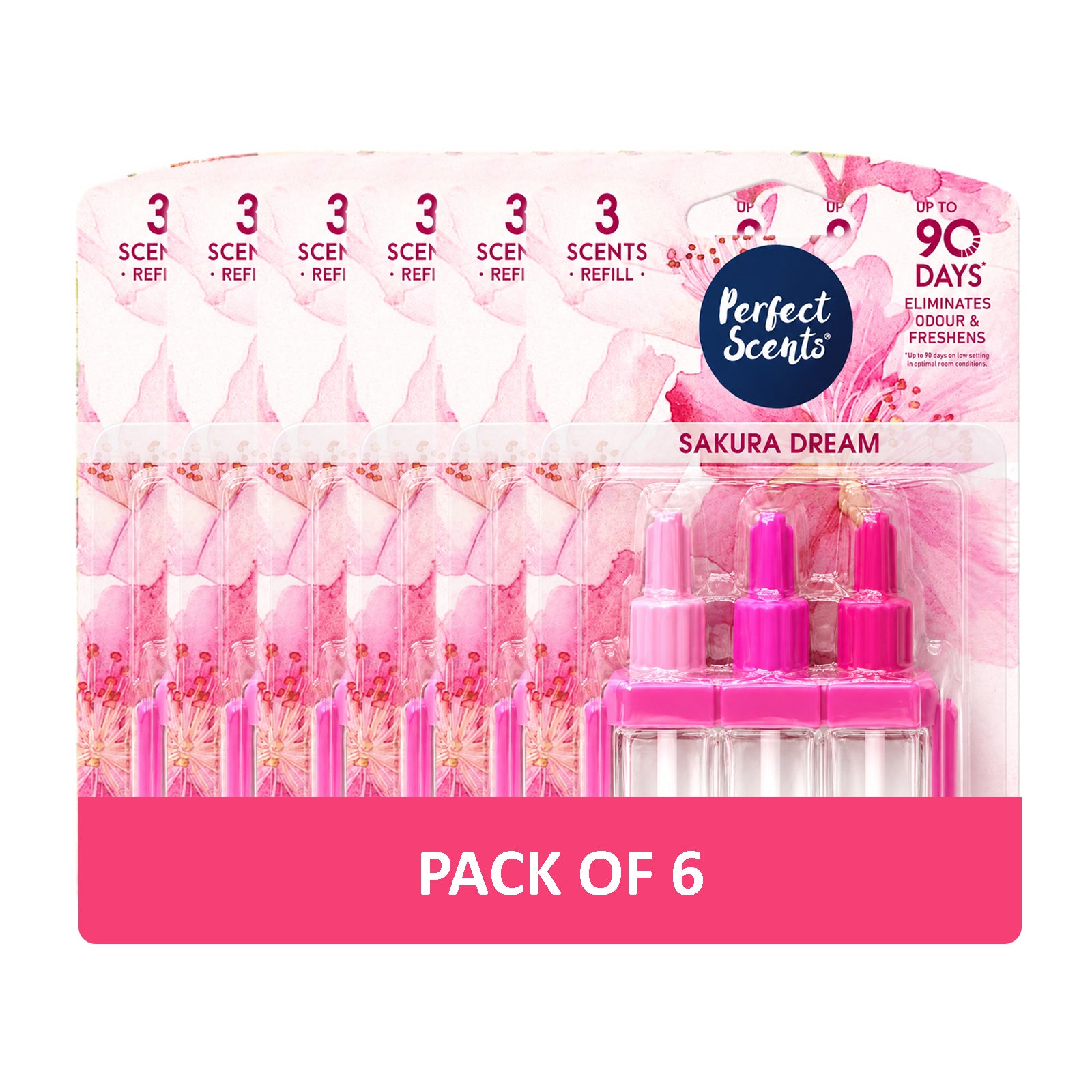 6x Perfect Scents 3 Scents Air Freshener Refill - Compatible with 3volution - 3x20ml Per Pack - 18x20ml (120ml) Total