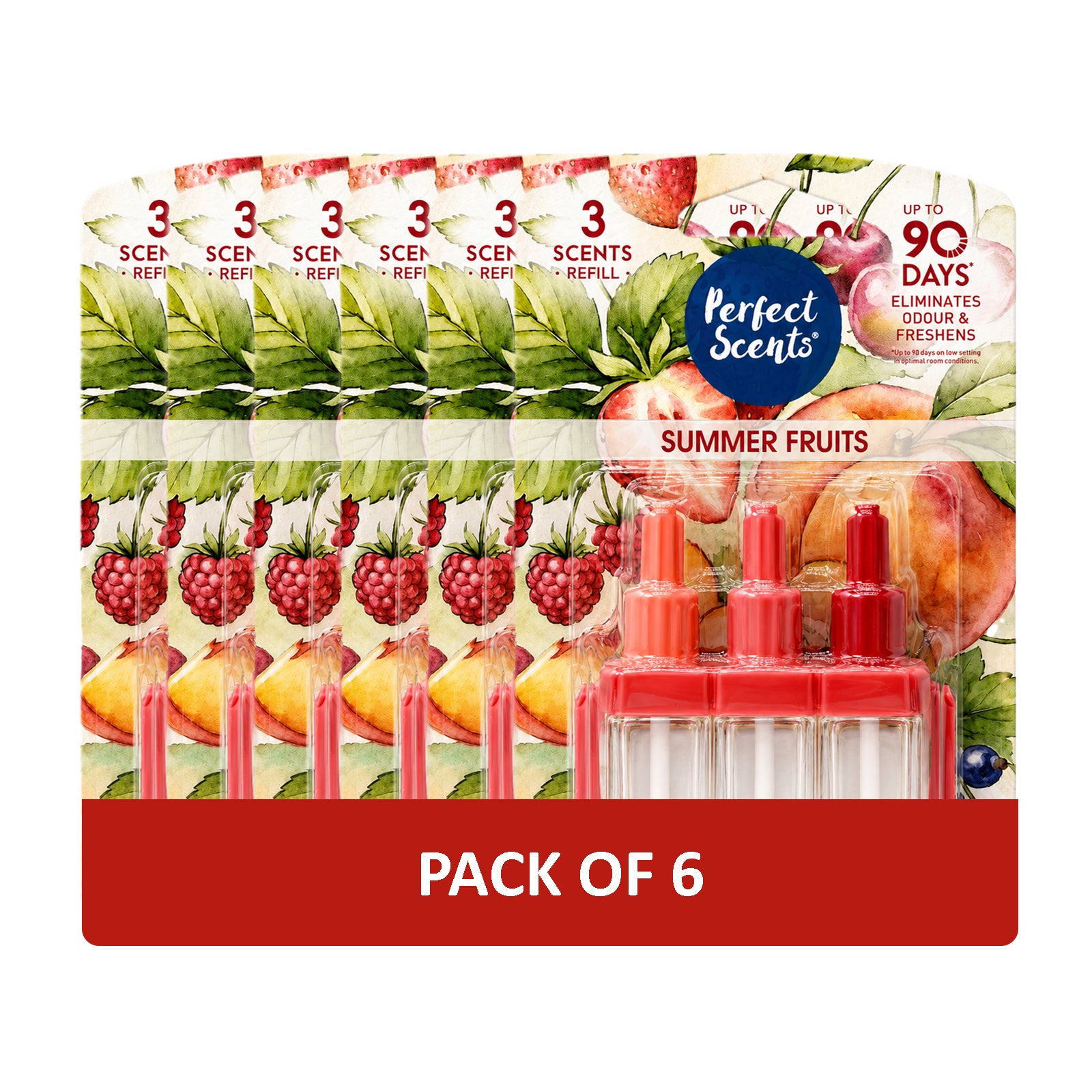 6x Perfect Scents 3 Scents Air Freshener Refill - Compatible with 3volution - 3x20ml Per Pack - 18x20ml (120ml) Total